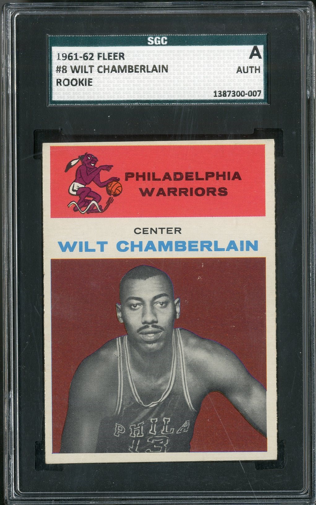 Baseball and Trading Cards - 1961 Fleer Wilt Chamberlain #8 Rookie Card (SGC Authentic)