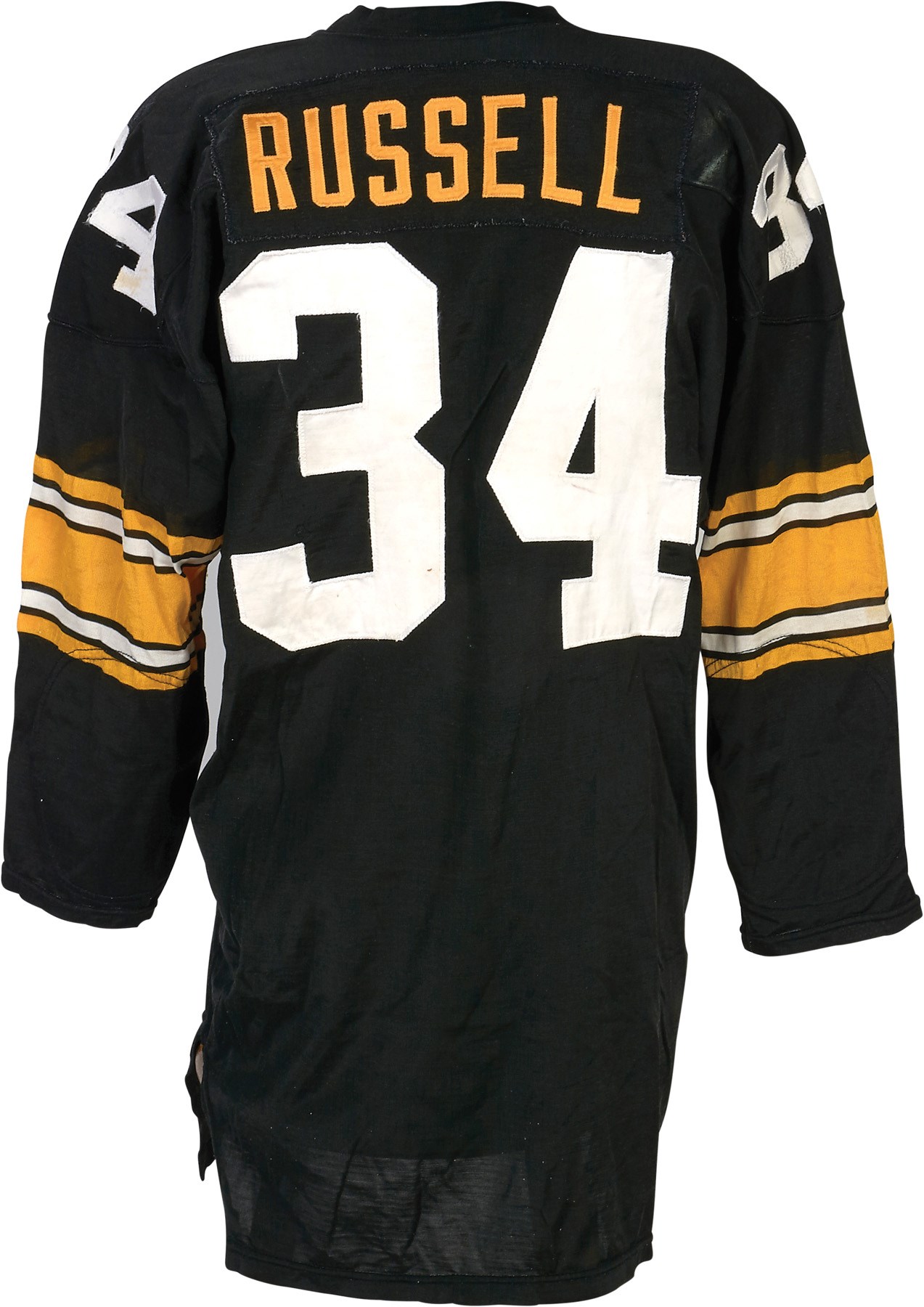 1975 Andy Russell Used Game Worn Jersey Pittsburgh Steelers Team LOA 8  Repairs!