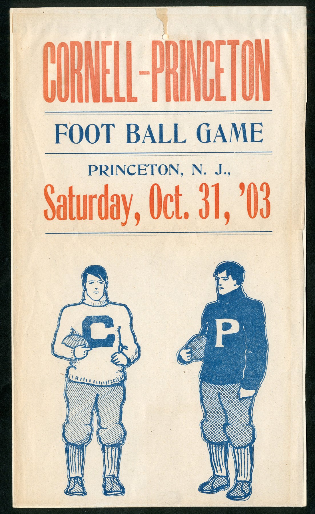 Football - 1903 Cornell vs. Princeton Football Game Poster