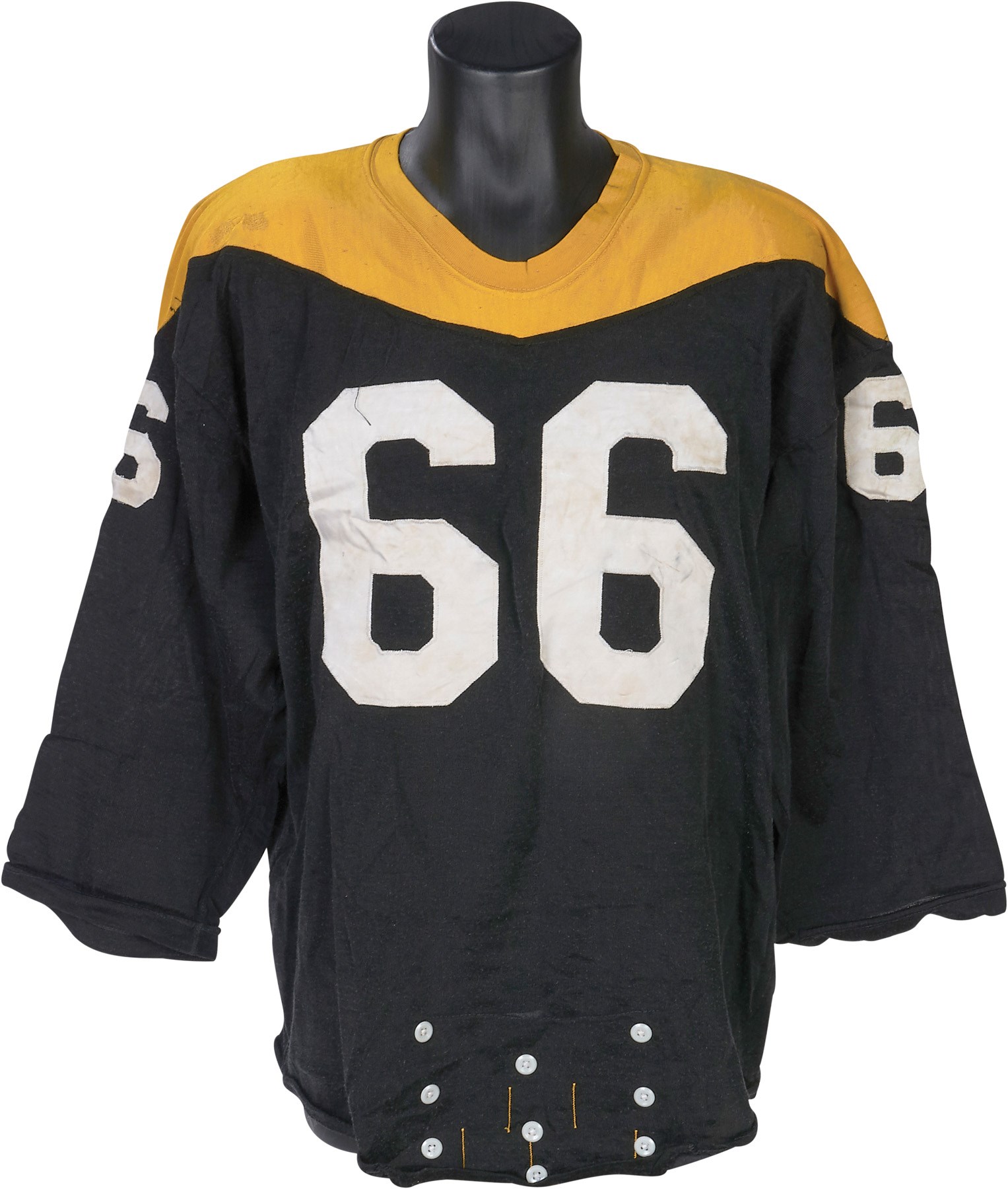 1967-68 Pittsburgh Steelers Game Worn Batman Style Jersey., Lot  #56767