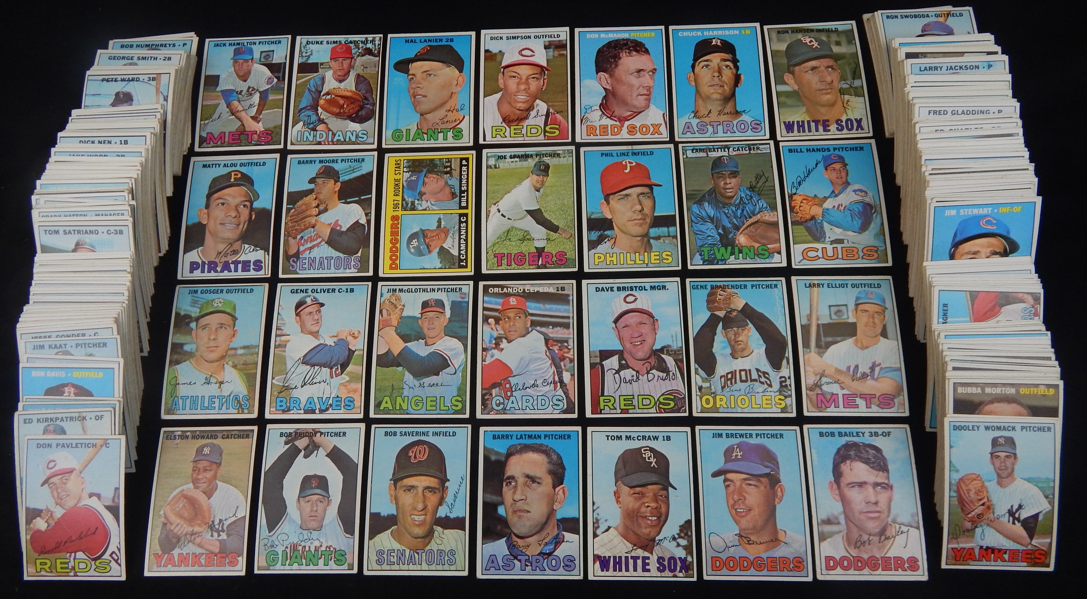 - 1967 Topps Partial Set of (551/609) Cards with Stars PLUS 150 EXTRAS