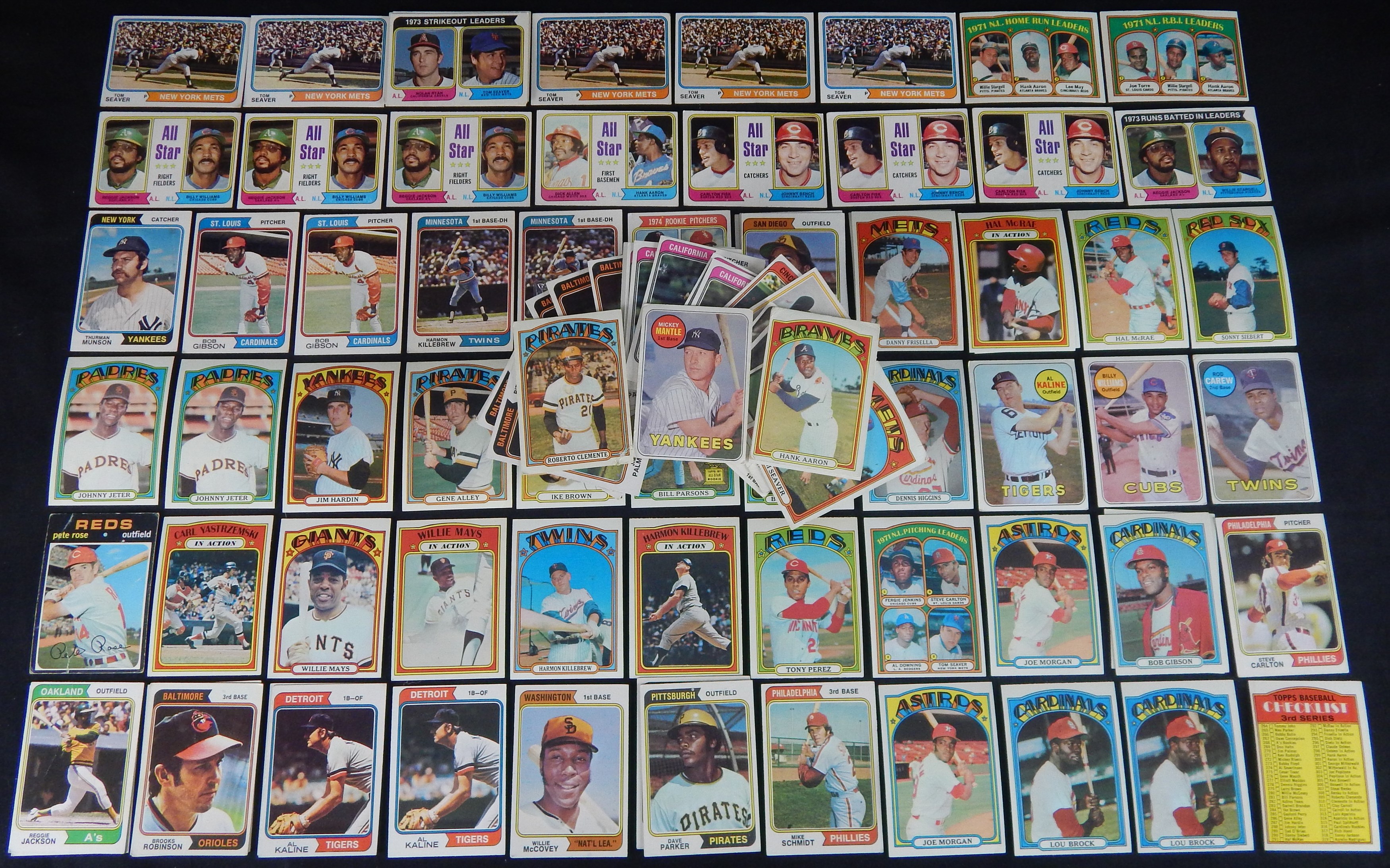 - 1969-1974 Topps Collection of 1,500+ Cards with Stars Inc. a 1969 Mantle