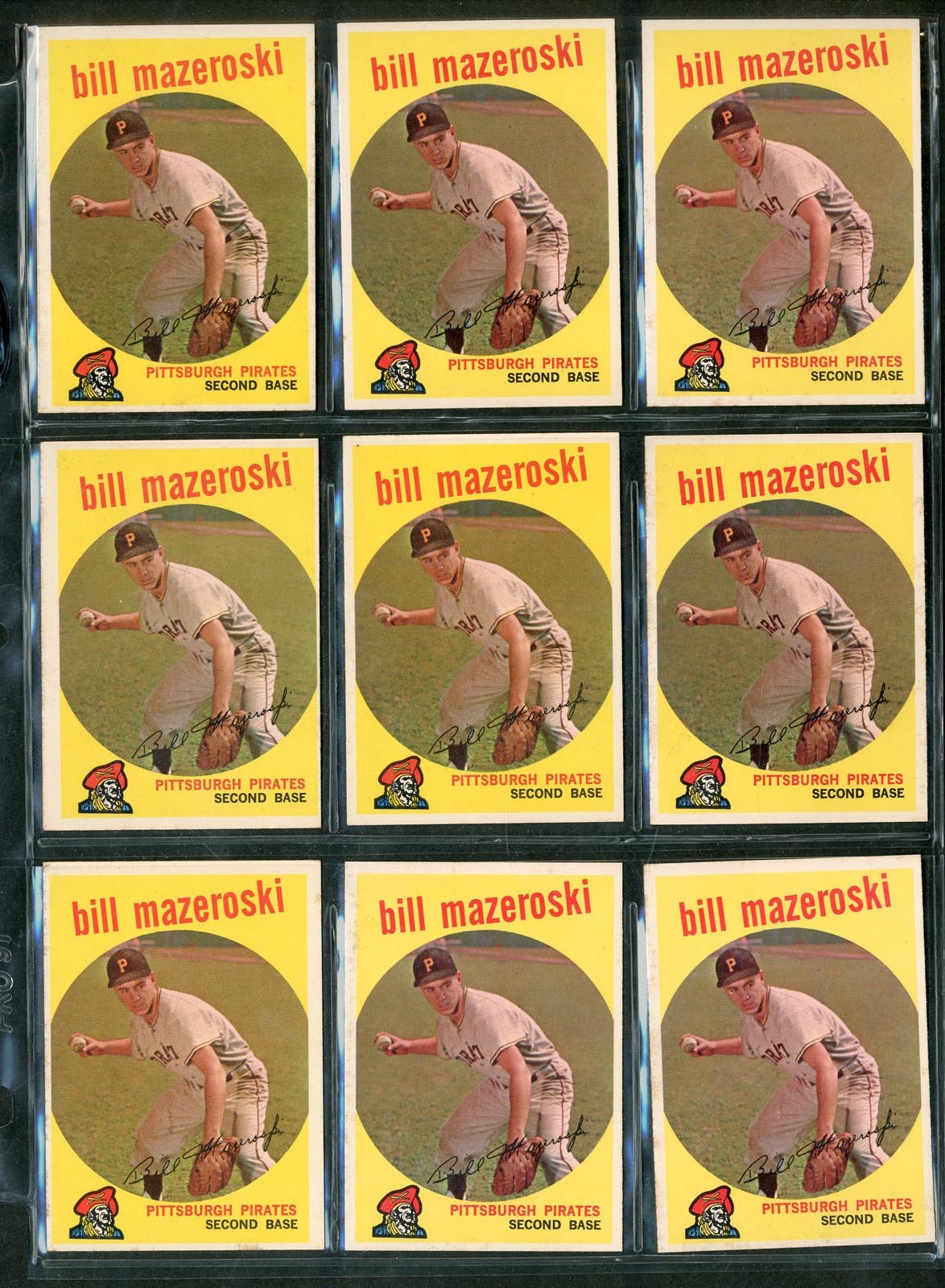 - 1959 Topps #405 Bill Mazeroski Vending Lot of 101 Cards