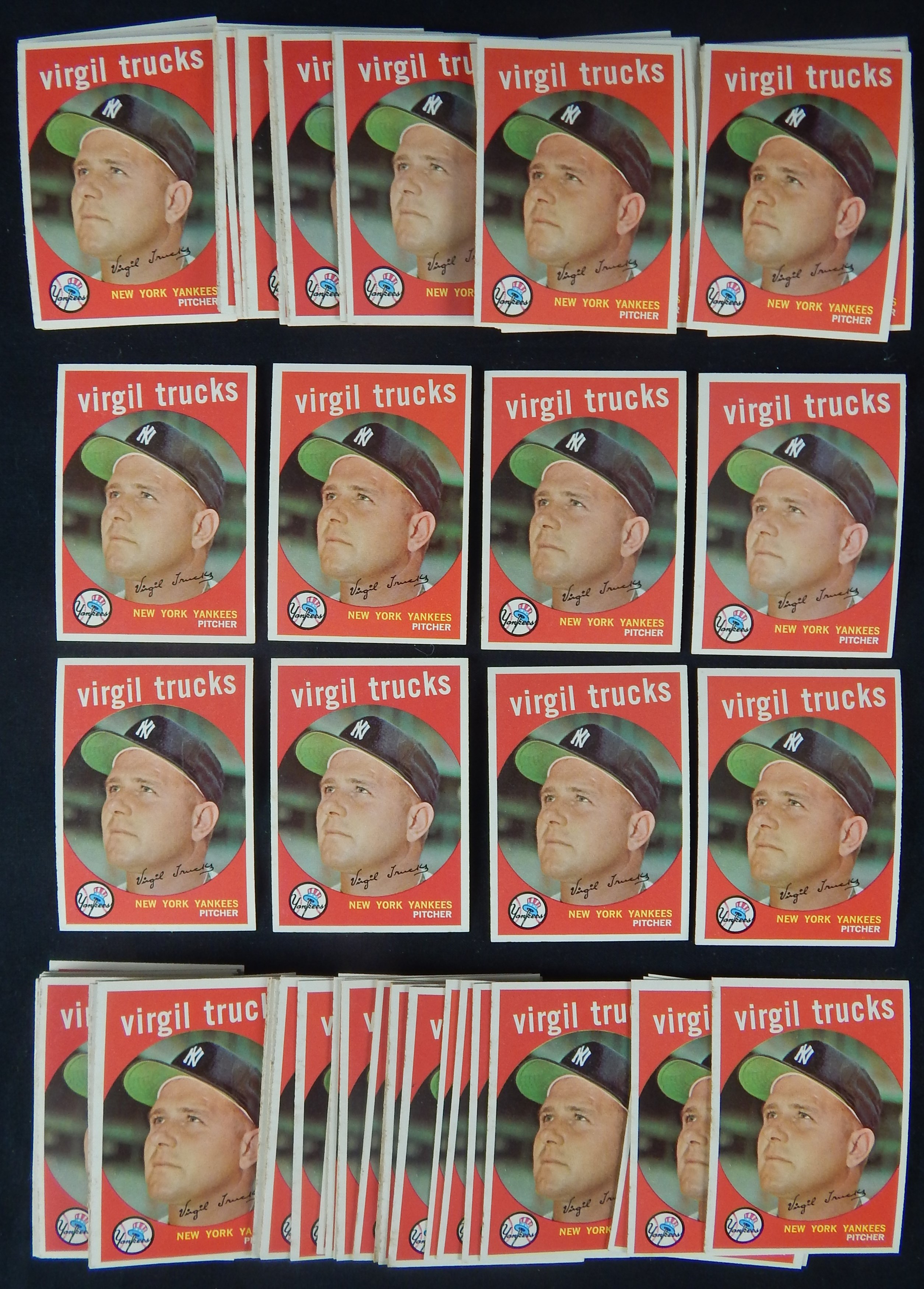 - 1959 Topps #417 Virgil Trucks (Yankees) Vending Lot of 96 Cards