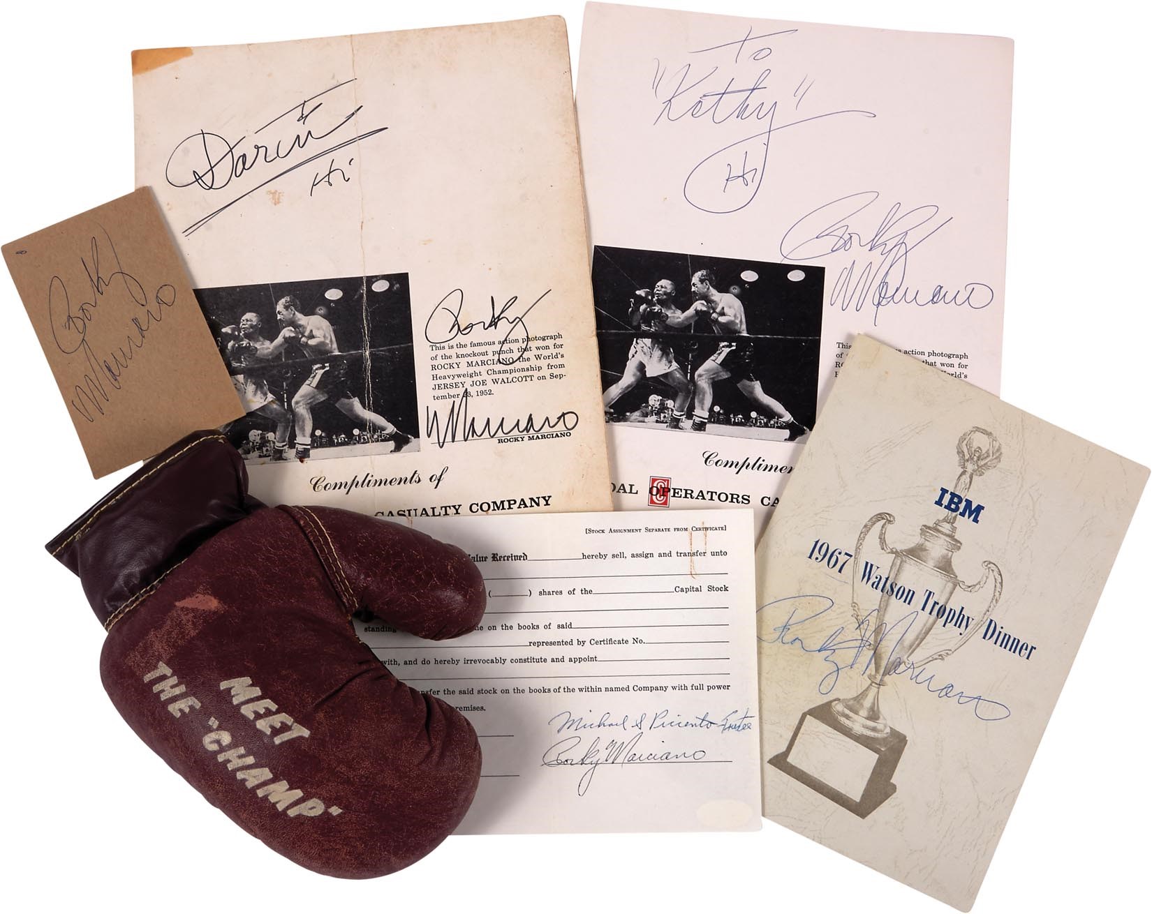 - Rocky Marciano Autograph Collection (6)