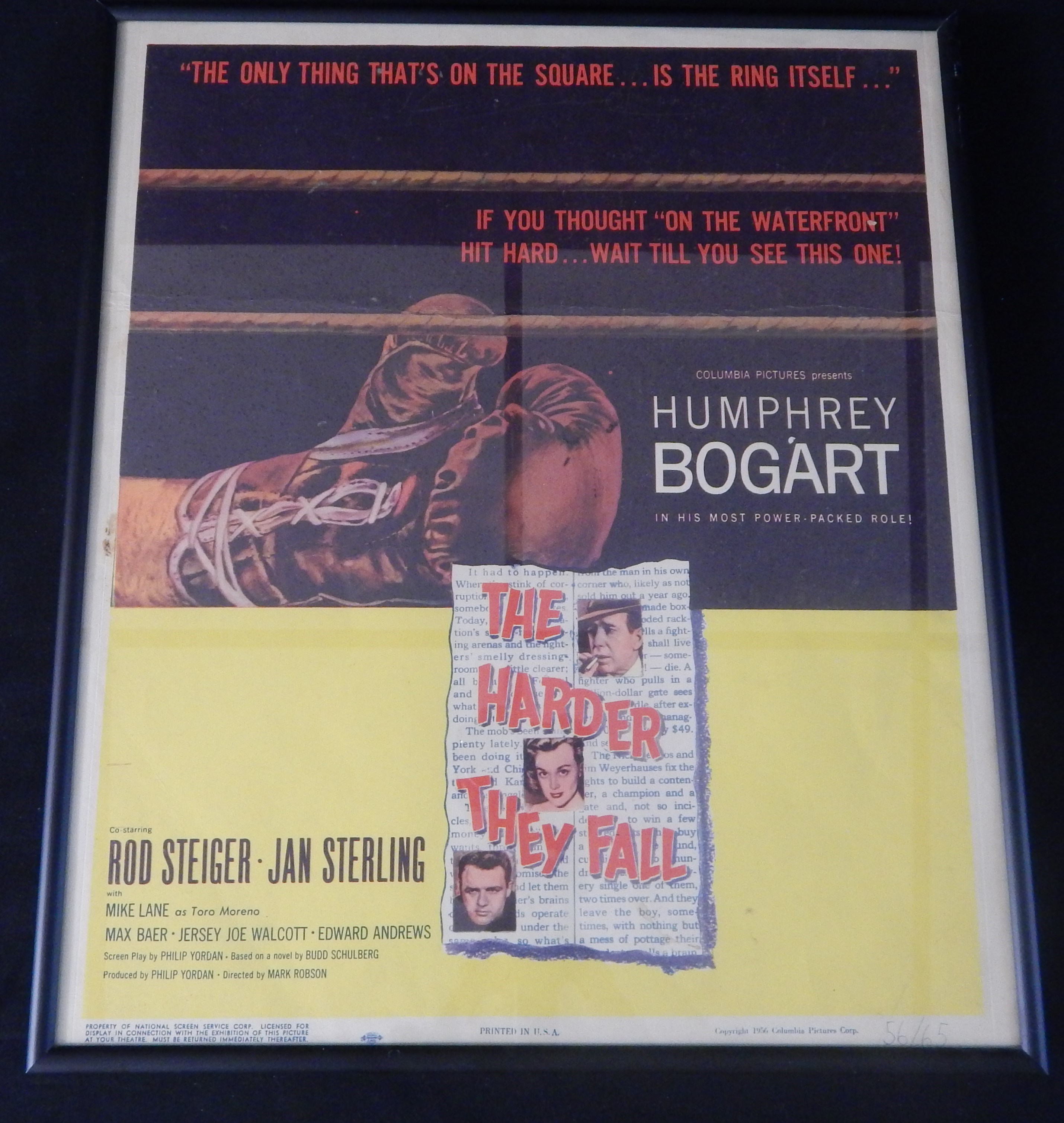 Rock And Pop Culture - 1956 The Harder They Fall Original Release Jumbo Lobby Card