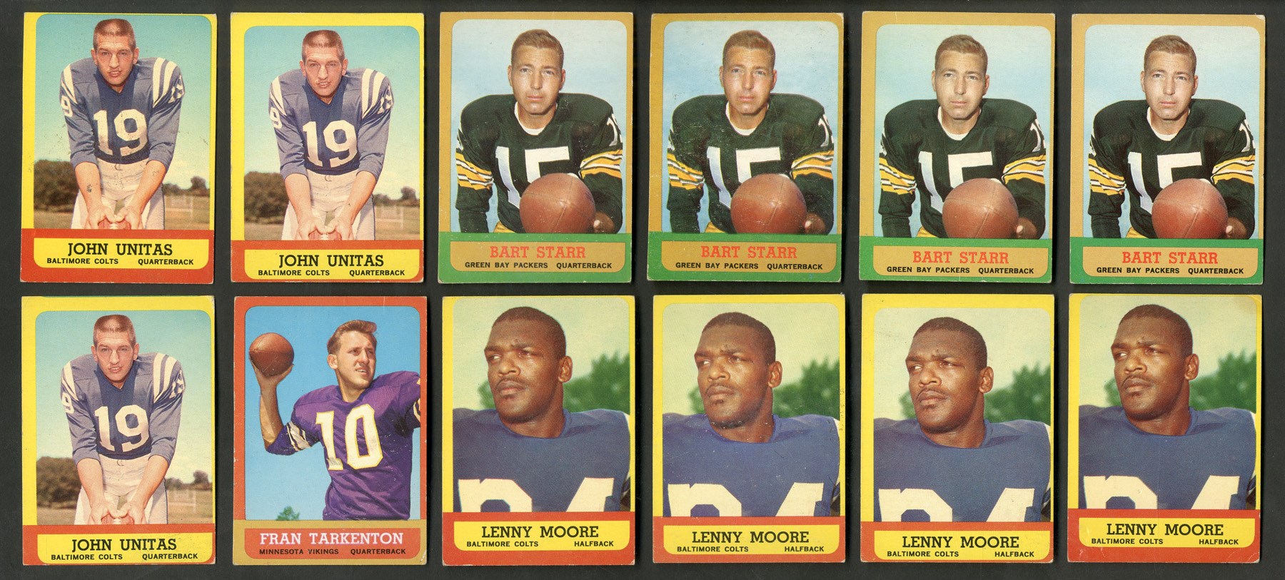 Baseball and Trading Cards - 1963 Topps Football Near Complete Set w/Unitas & Starr (130/170)