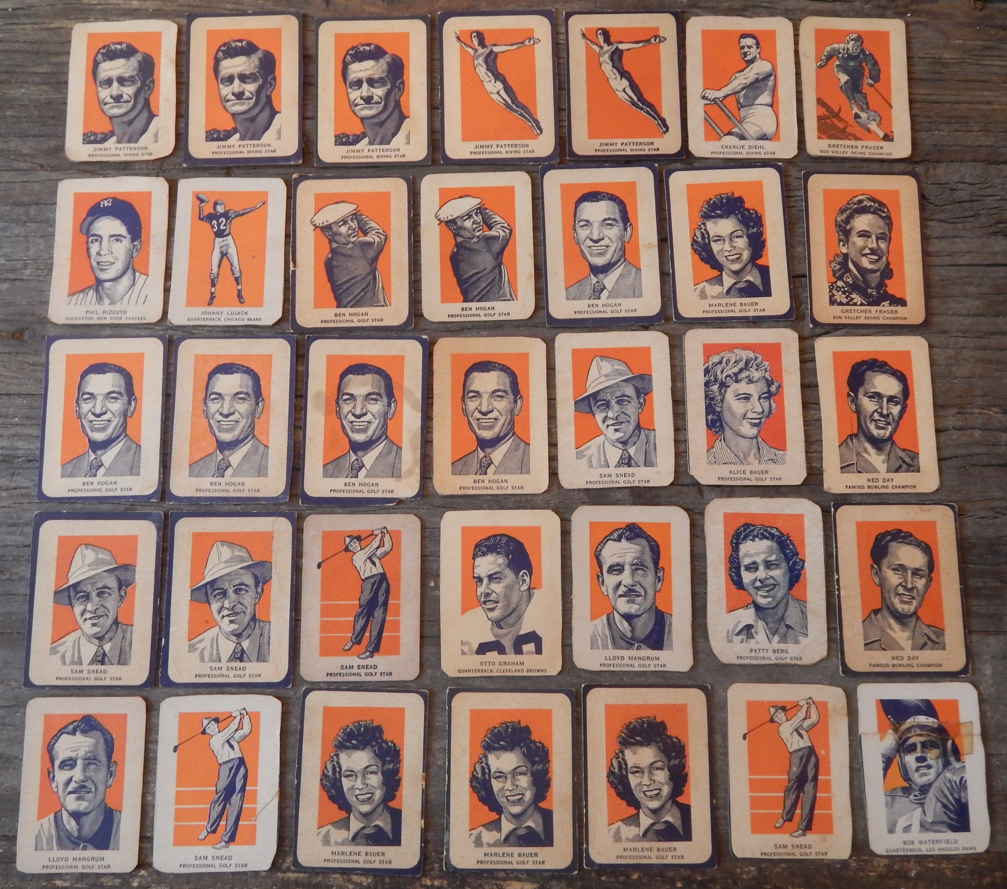 1952 Wheaties Cards Baseball, Football, Golf, Etc. (35)