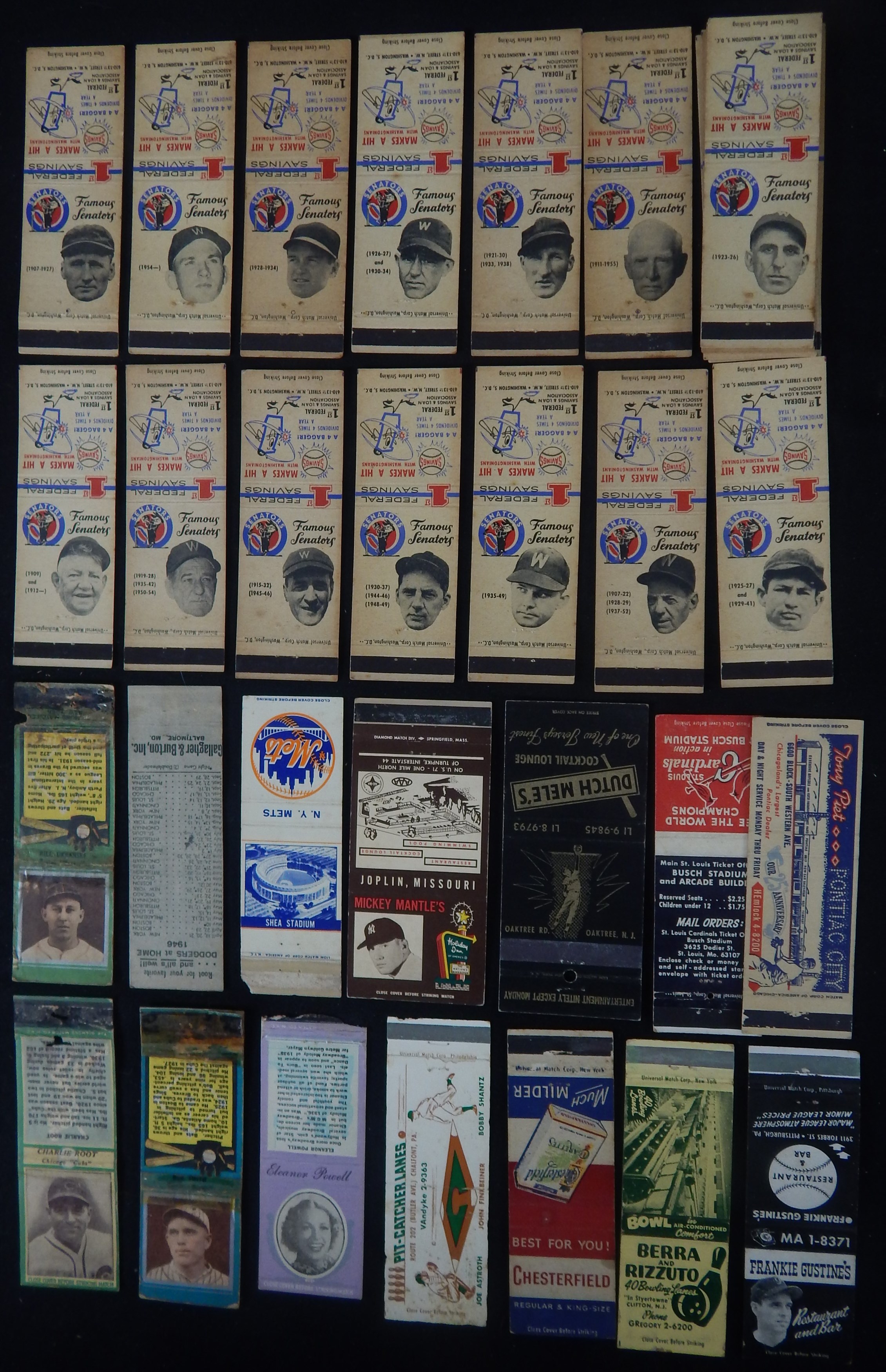 Baseball and Trading Cards - Vintage Baseball Matchbook Collections (35)