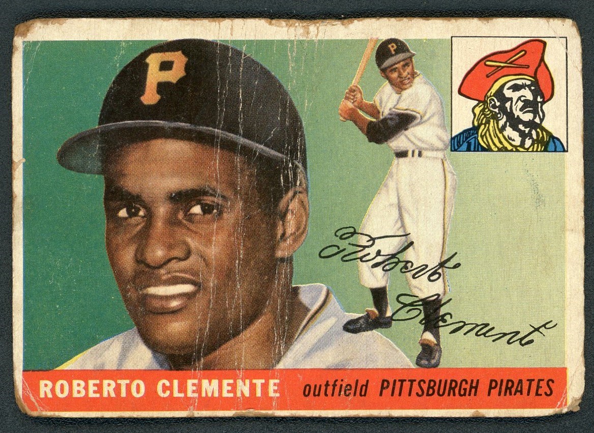 - 1955 Topps Roberto Clemente Rookie Card #164 Low Grade