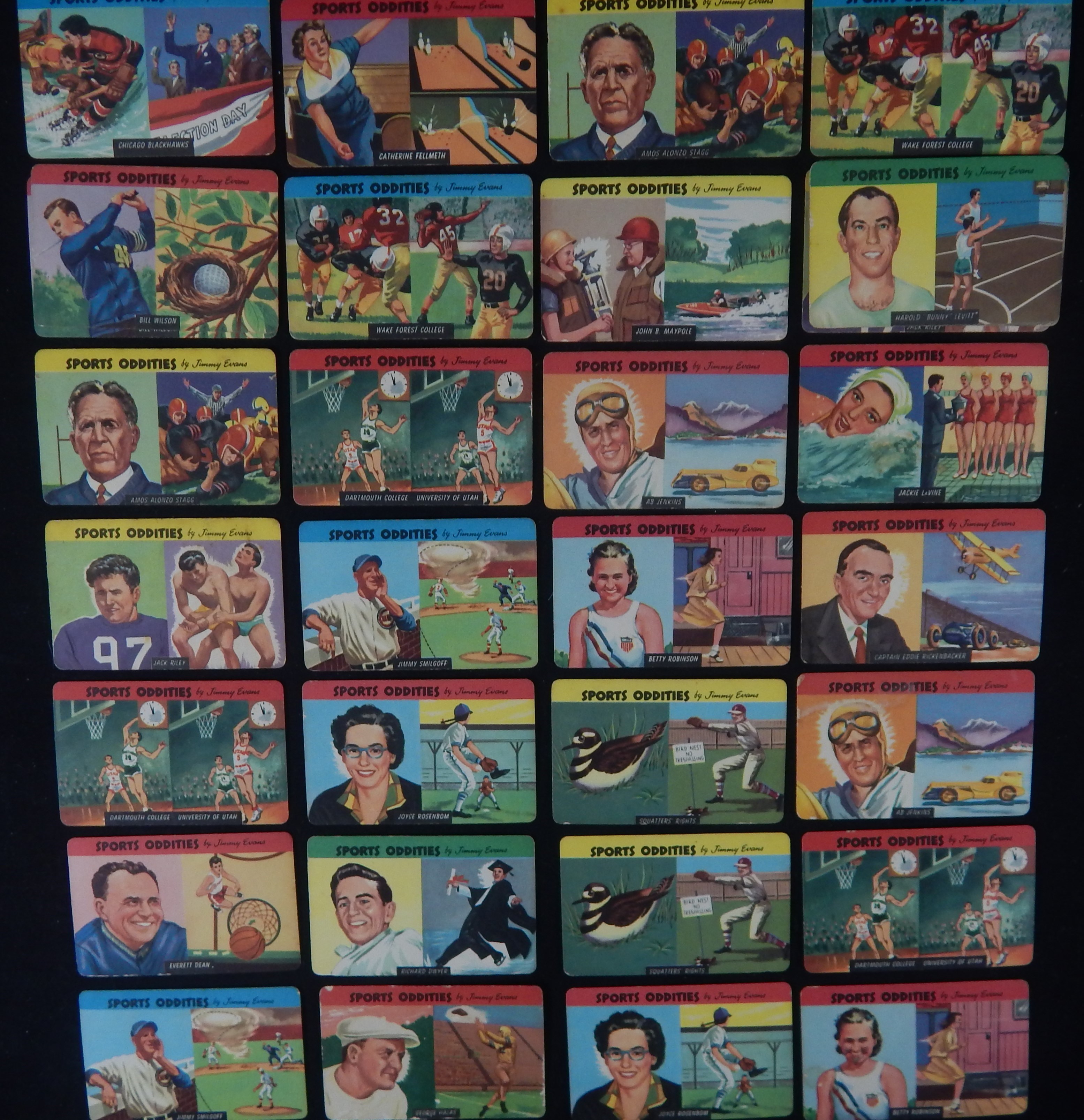 Baseball and Trading Cards - 1954 Quaker Sports Oddities Partial Set & Extras (33)