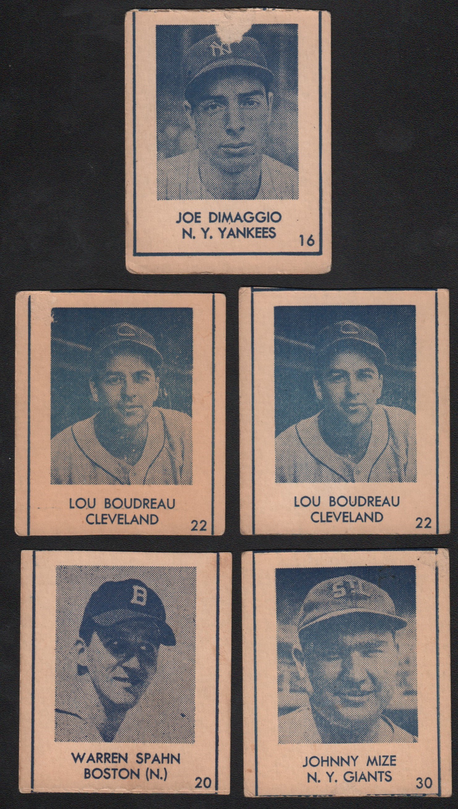 - 1948 R346 Blue Tint Baseball Near-Complete Set w/DiMaggio (29/46)