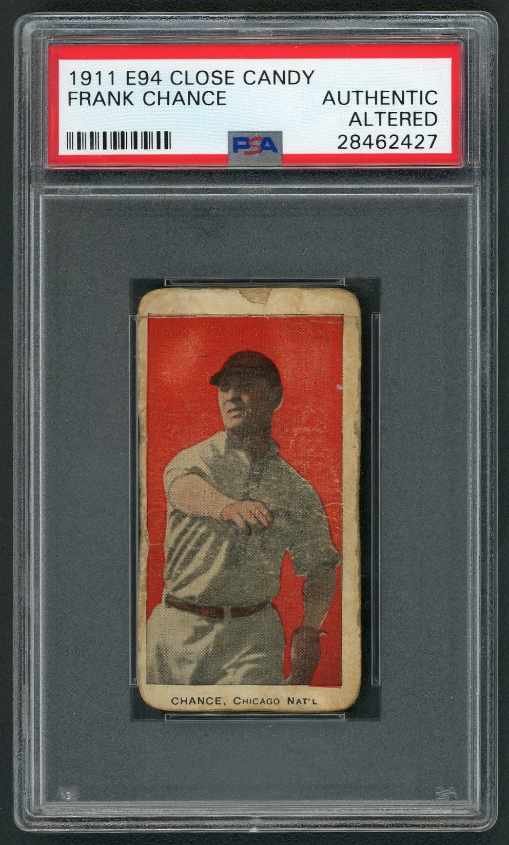 - 1911 E94 Close Candy Frank Chance - PSA AUTHENTIC Altered