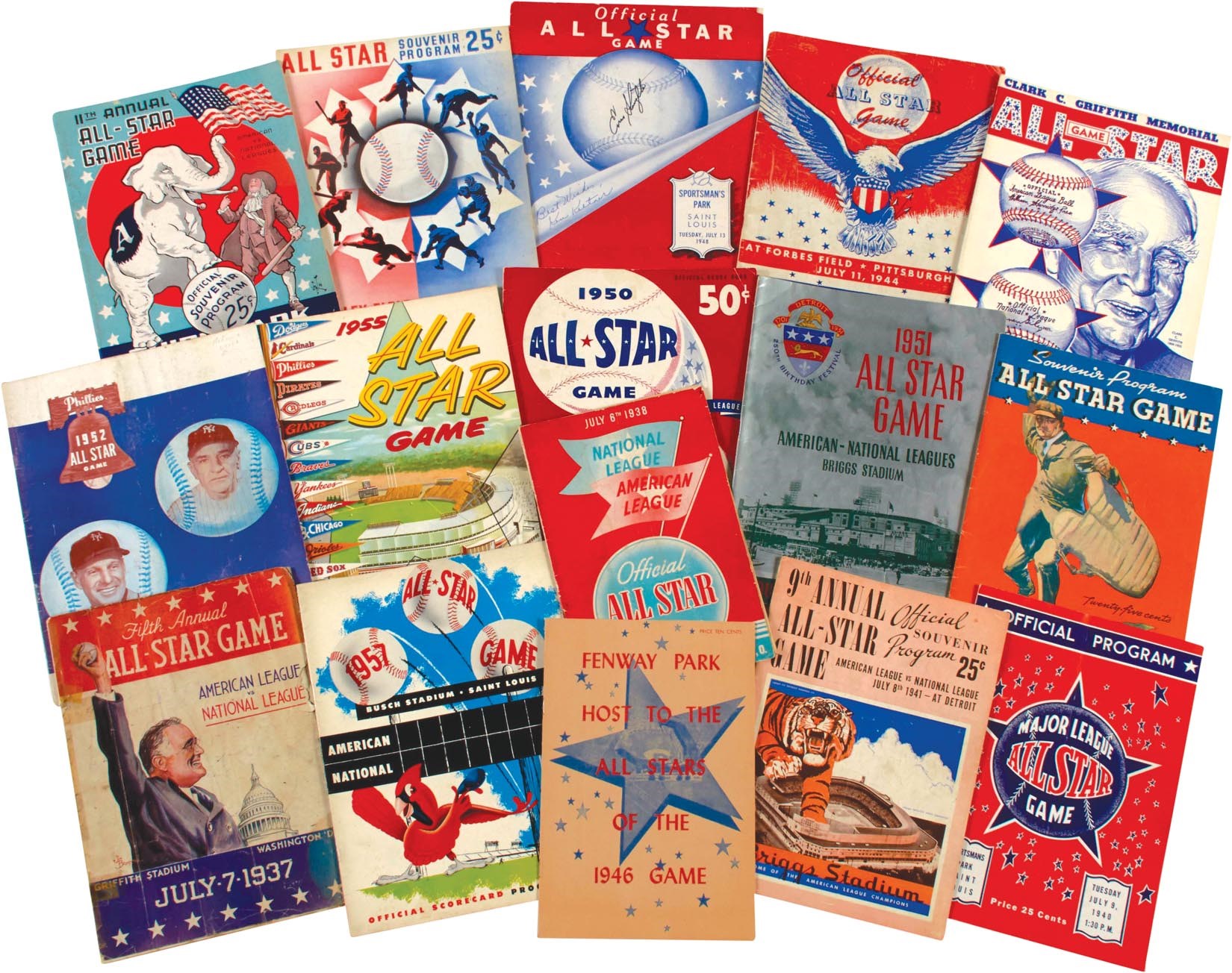 Baseball Memorabilia - 1935-2004 MLB All-Star Game Program Near-Complete Run (69/74)