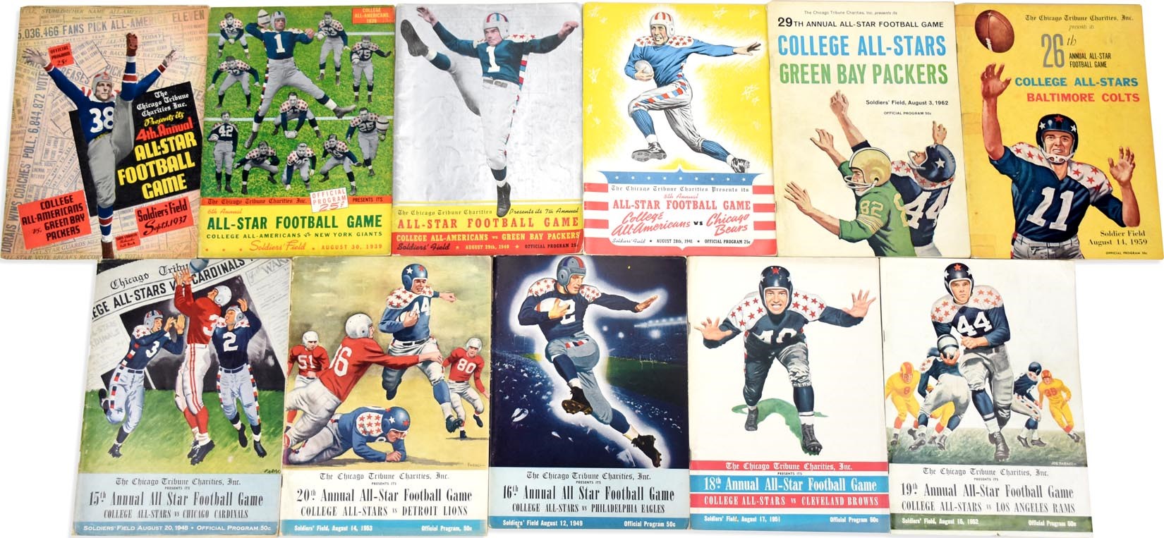 Football - 1939-76 College Football All-Star Program Near-Complete Run (22/38)