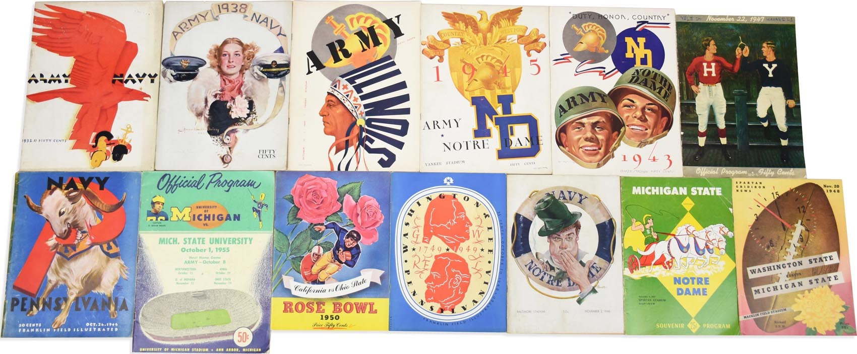 - 1930s-60s College Football Program Collection with Major Schools (85+)