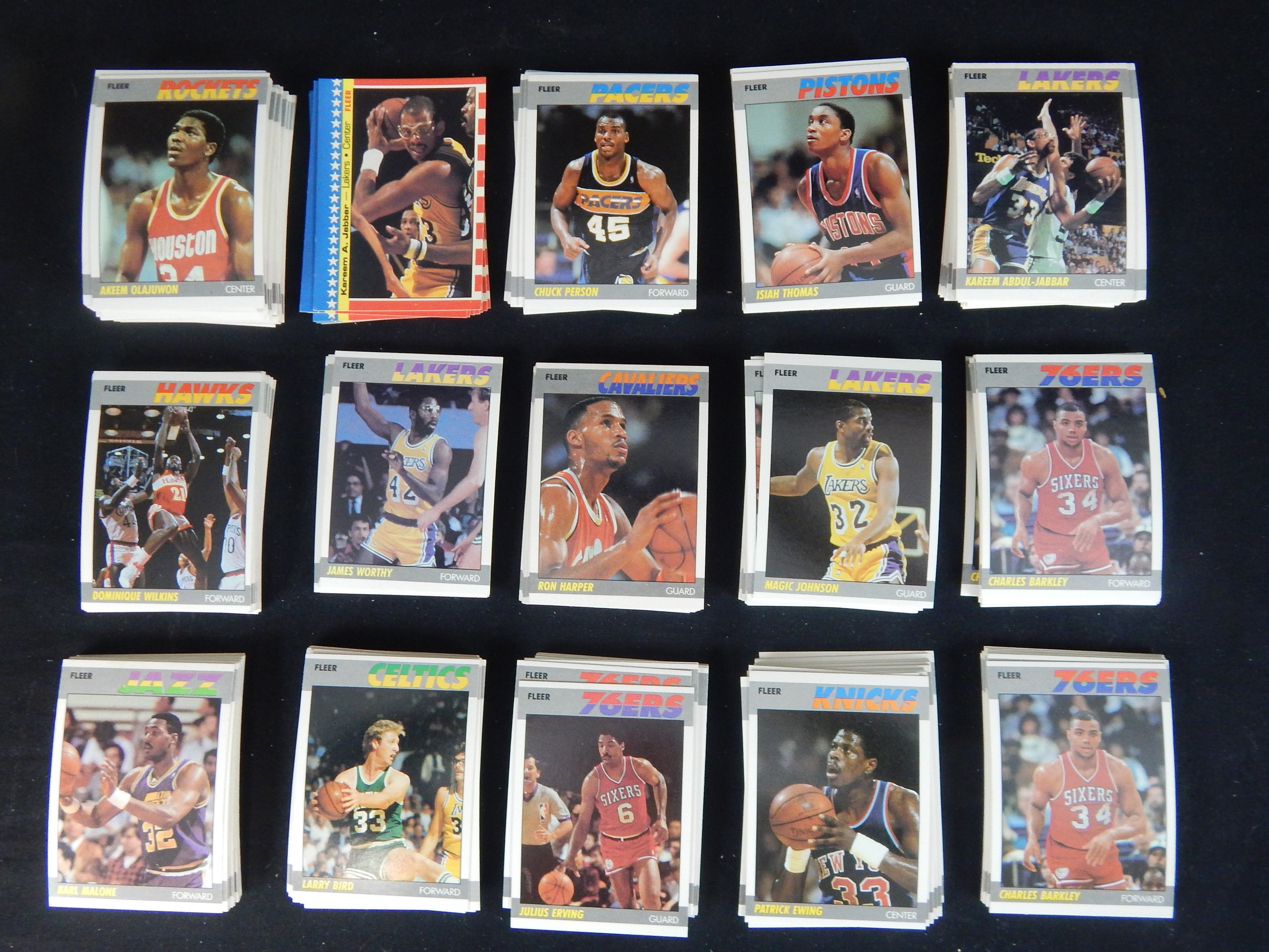 Baseball and Trading Cards - HIGH GRADE 1987/88 Fleer Basketball Large Collection of 295 Stars