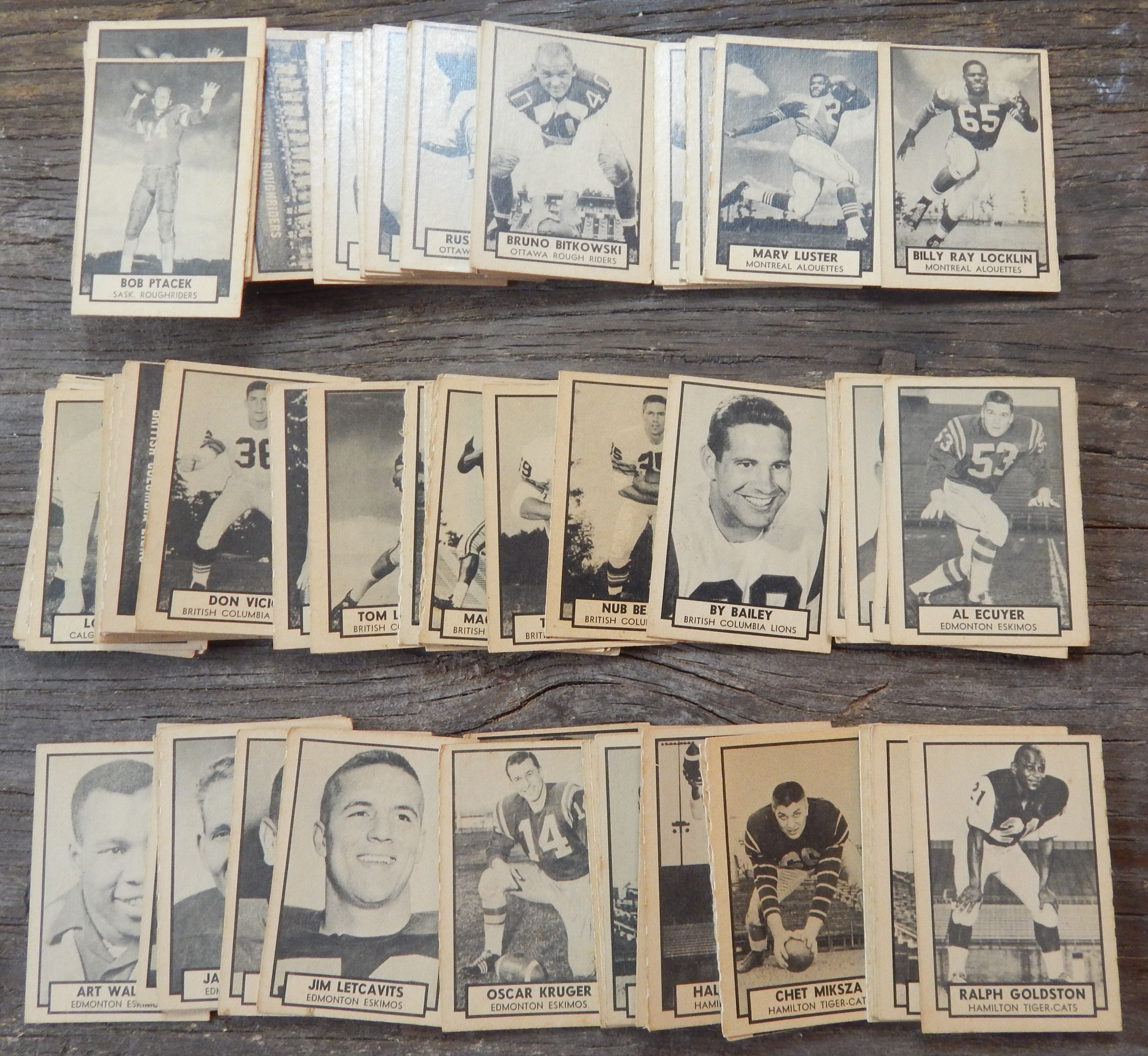 1961 Topps CFL Near Set of 159/169 plus 210 Extras