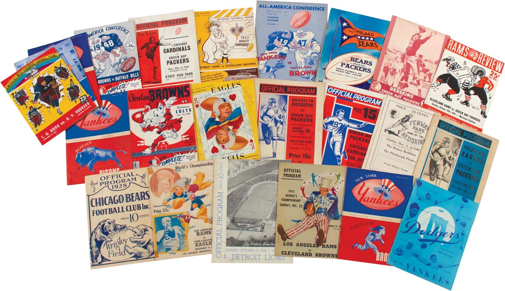 - 1920s-60s NFL & AAFC Football Program Collection with Green Bay Packers (80+)