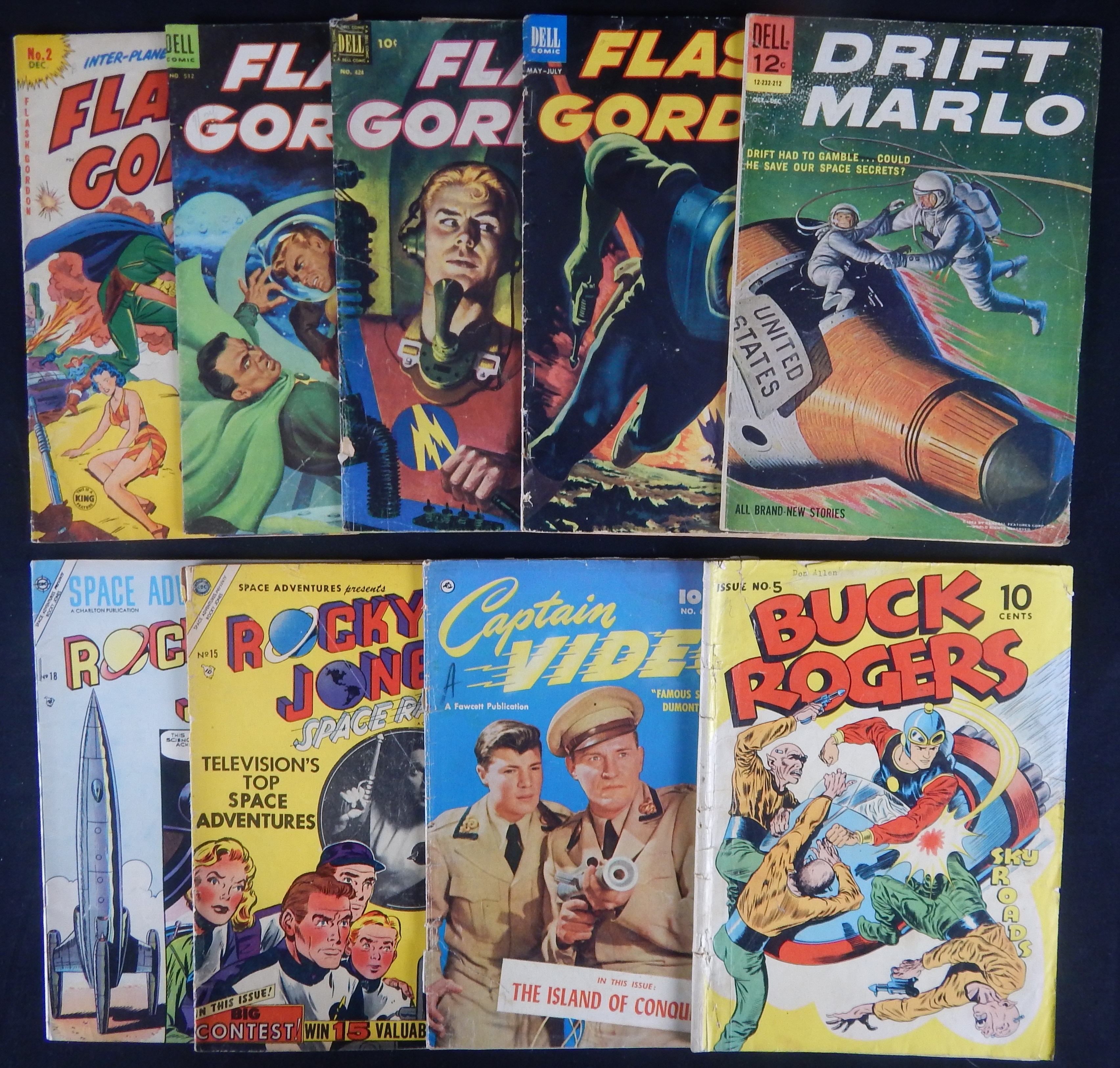 - Early Space Comic Books w/ Flash Gordon & Buck Rogers (9)