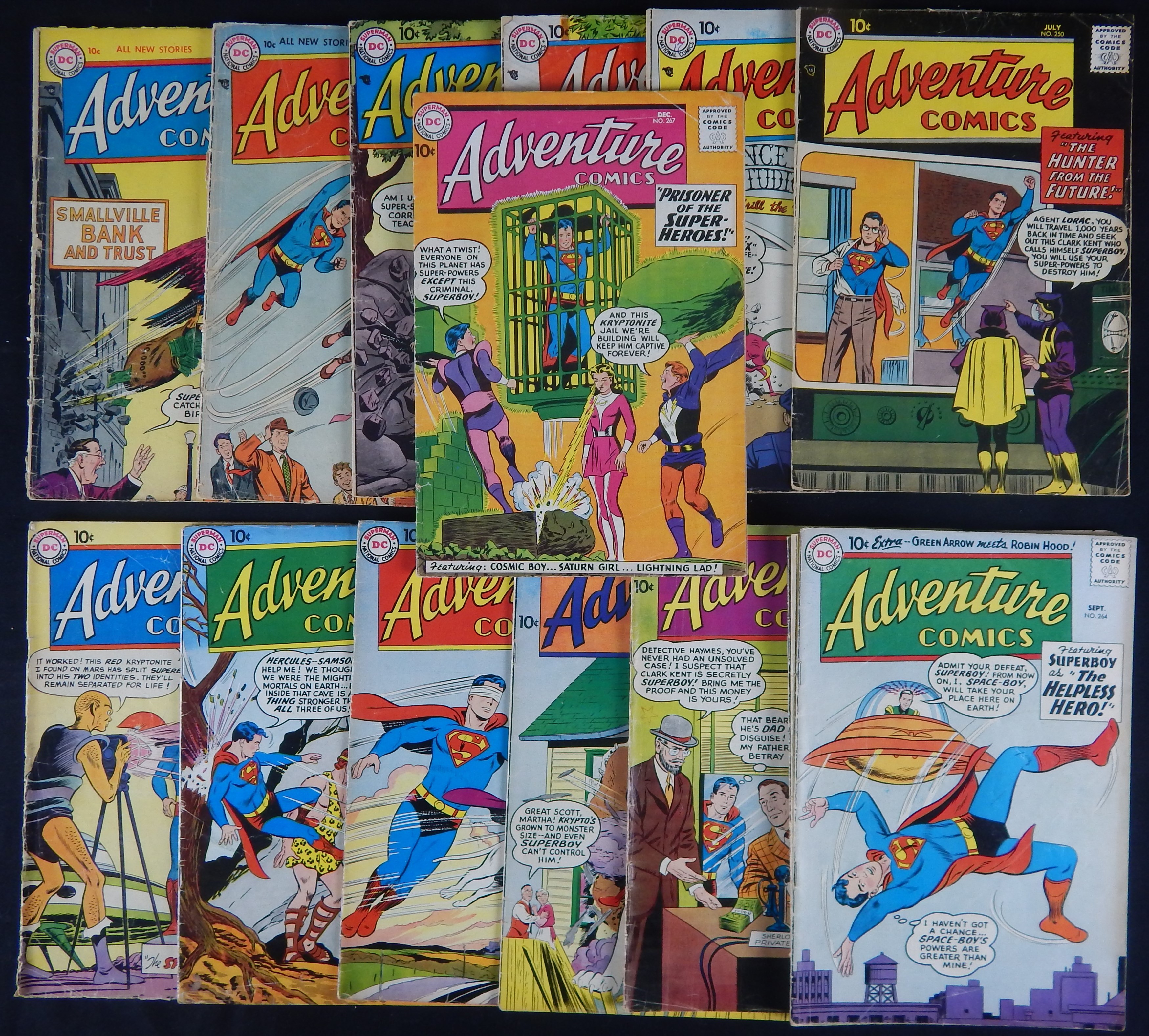 Comics - 1956-59 Adventure Comics w/2nd Legion Appearance (15) - Fresh Original Owner Collection