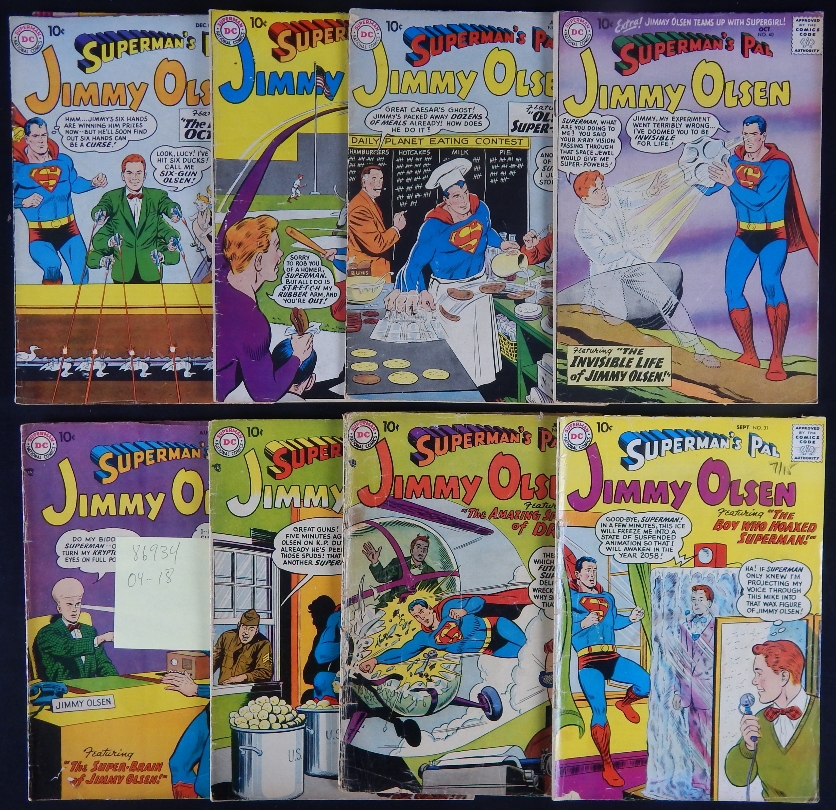 - 1957-59 Jimmy Olsen DC Comics (8) - Fresh Original Owner Collection
