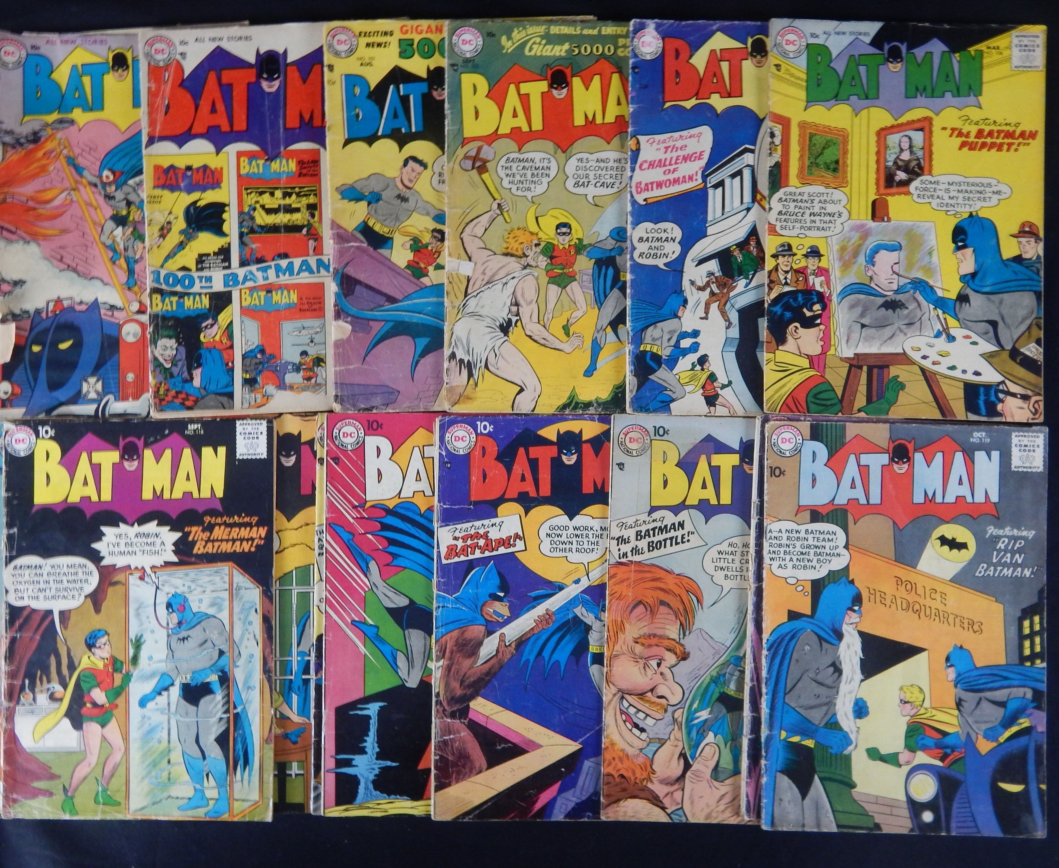 Comics - 1956-59 Batman DC Comics (22) - Fresh Original Owner Collection