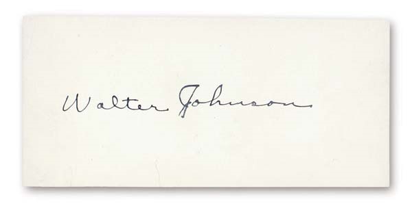 1920’s Walter Johnson Signature