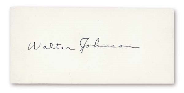 Sports Autographs - 1920’s Walter Johnson Signature