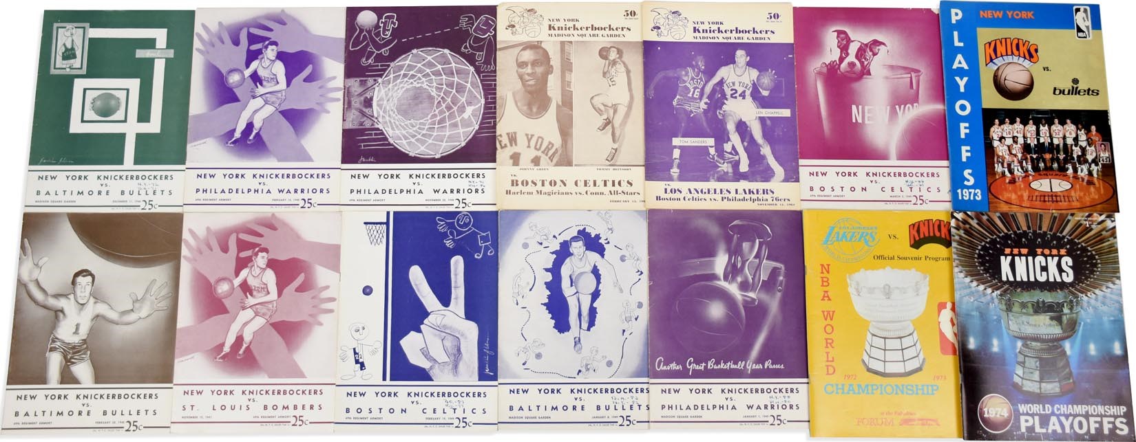 - 1940s-70s New York Knickerbockers Program Collection - Some Signed (75)