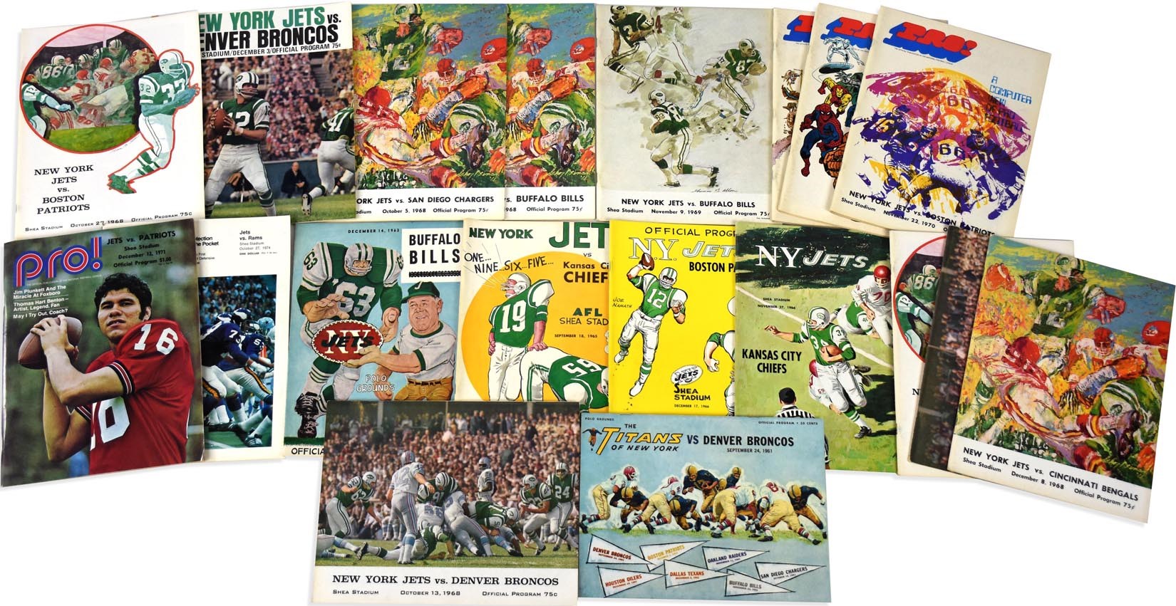 Football - 1960s-70s New York Titans & Jets Programs w/Joe Namath's First Game (19)