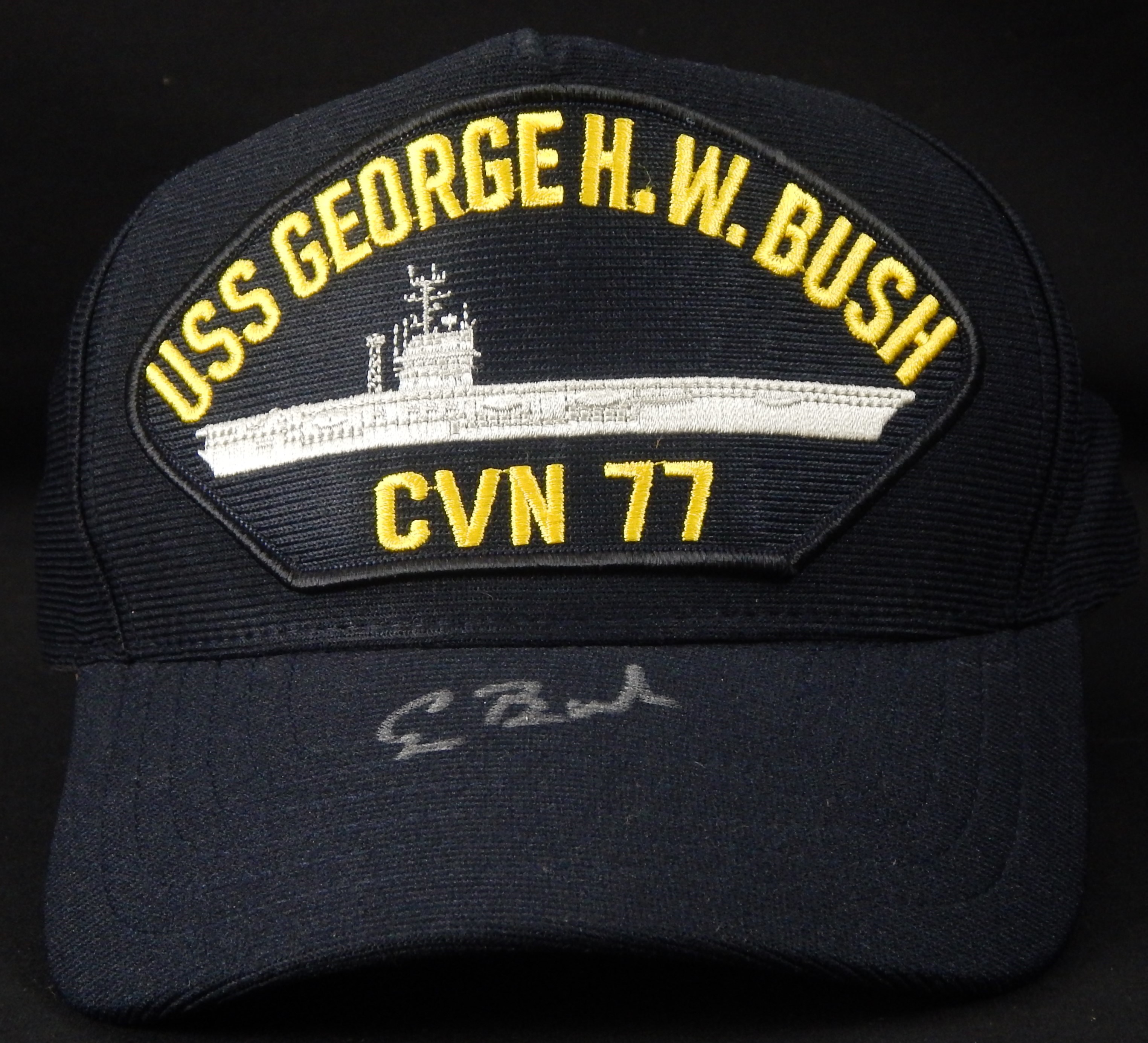 Political Autographs - George H.W. Bush Signed Hat From Patrick Van Tiem Private Signing (PSA)