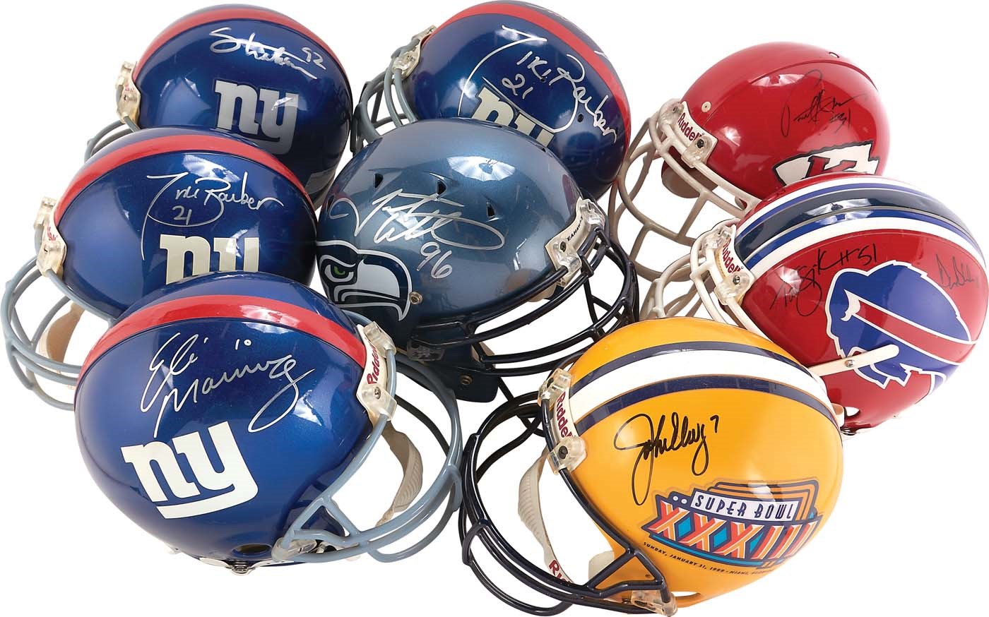 Football - Football Stars Autograph Collection with Pro Line F/S Helmets (10) (SGC)