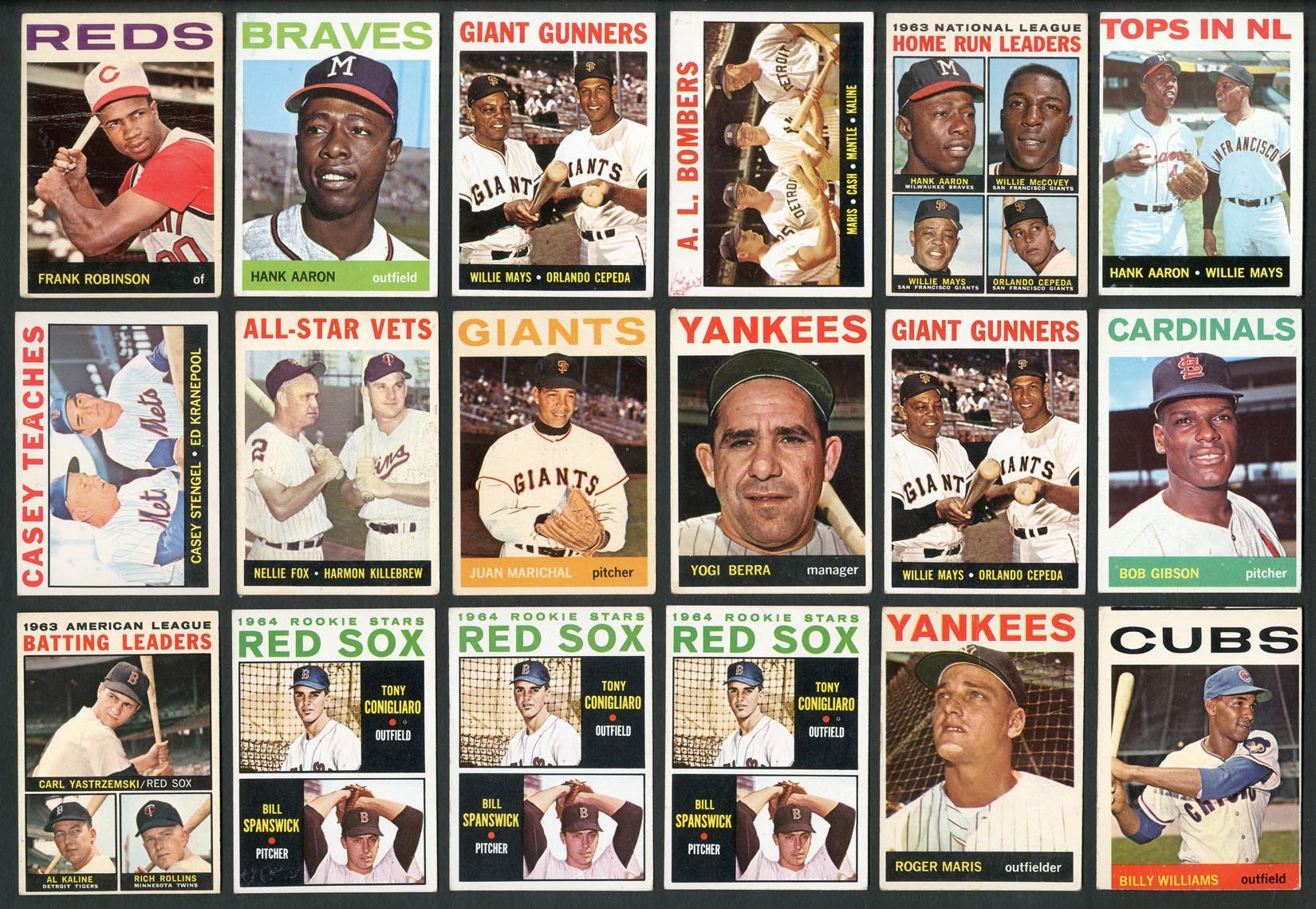 Baseball and Trading Cards - 1964 Topps Baseball Near-Complete Set w/Major Stars & Tons of Duplicates (1,150+ Cards)