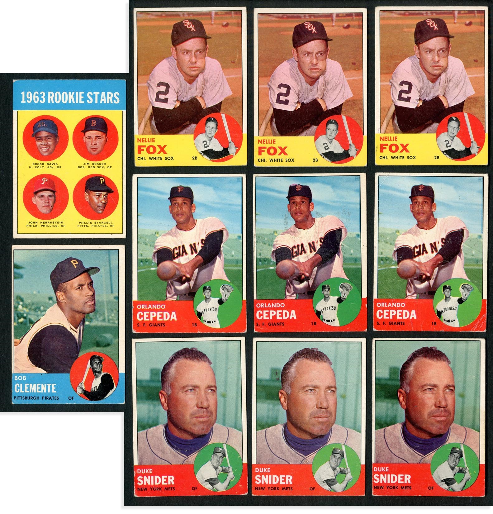 Baseball and Trading Cards - 1963 Topps Baseball Partial Set and Dupes with Stars (475+ Cards)