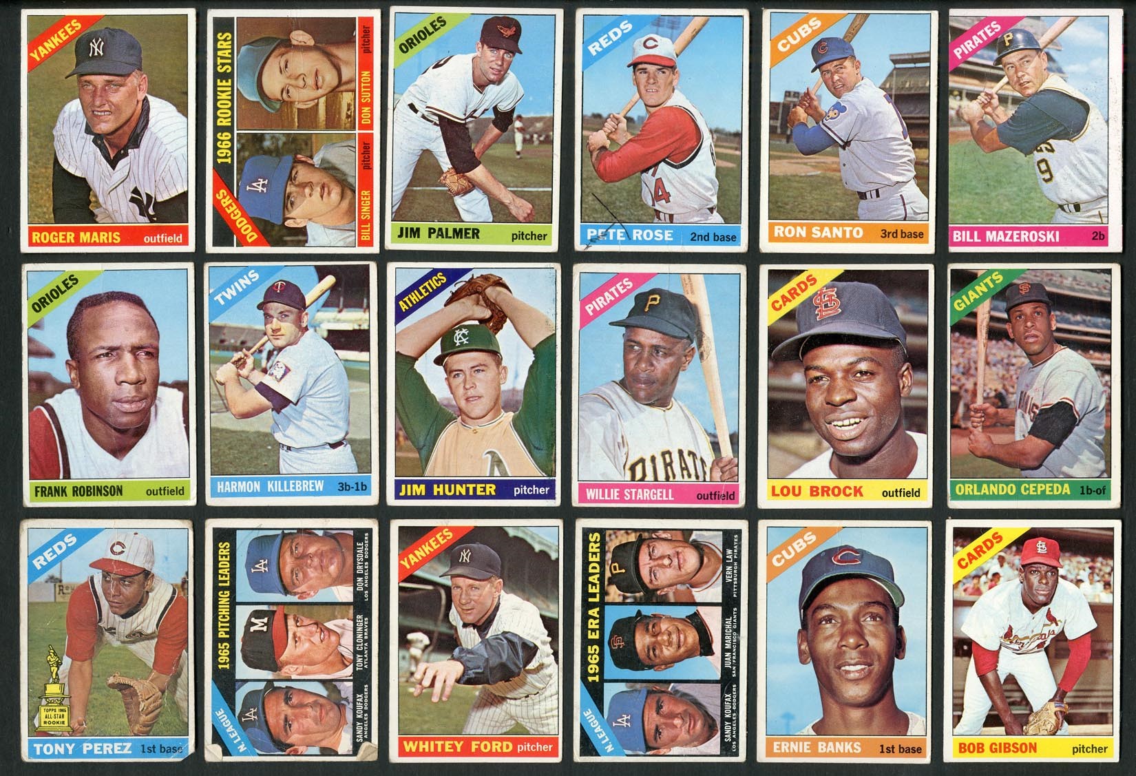 - 1966 Topps Baseball Near-Complete Set & Duplicates w/Major Stars (925+ Cards)