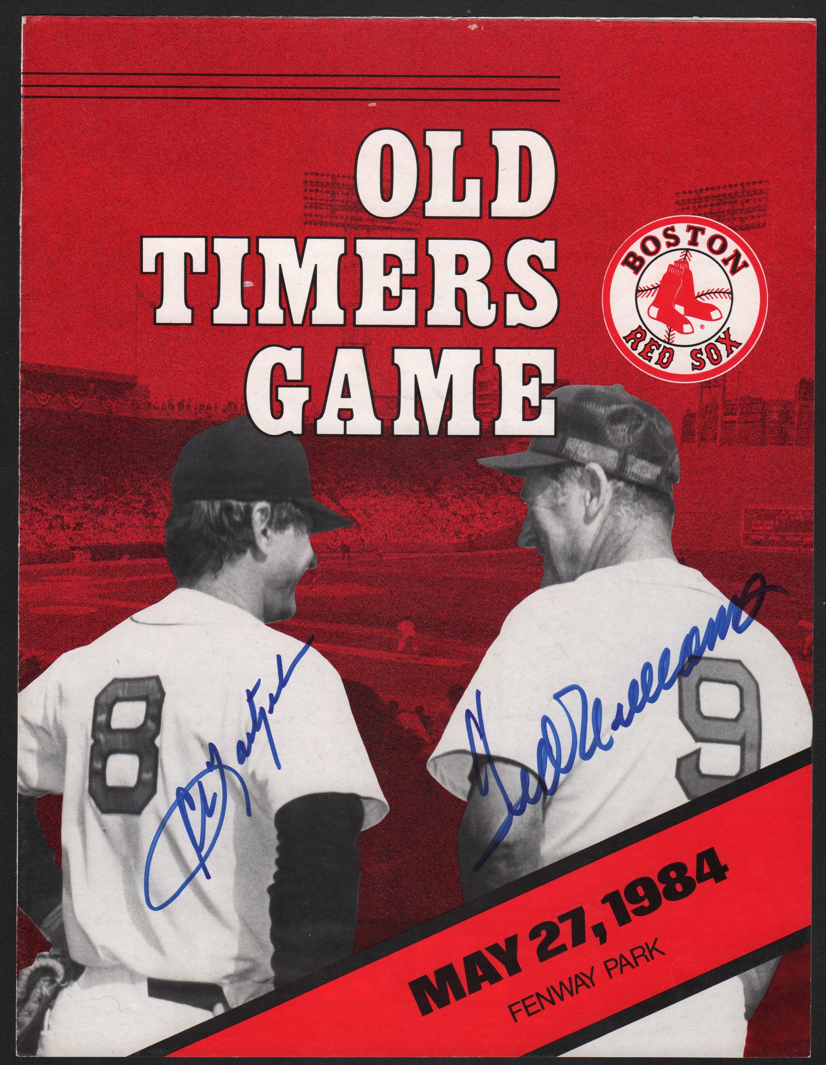 Boston Sports - 1984 Ted Williams & Carl Yaz In Person Signed Old Timers Day Program