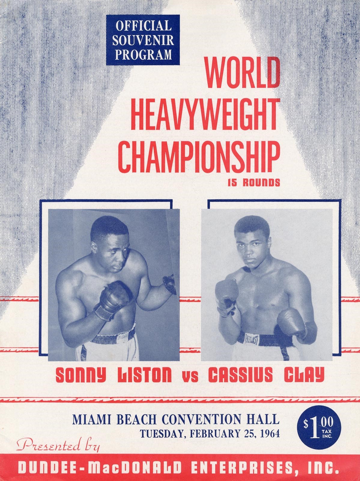 - 1964 Cassius Clay vs. Sonny Liston I On-Site Program