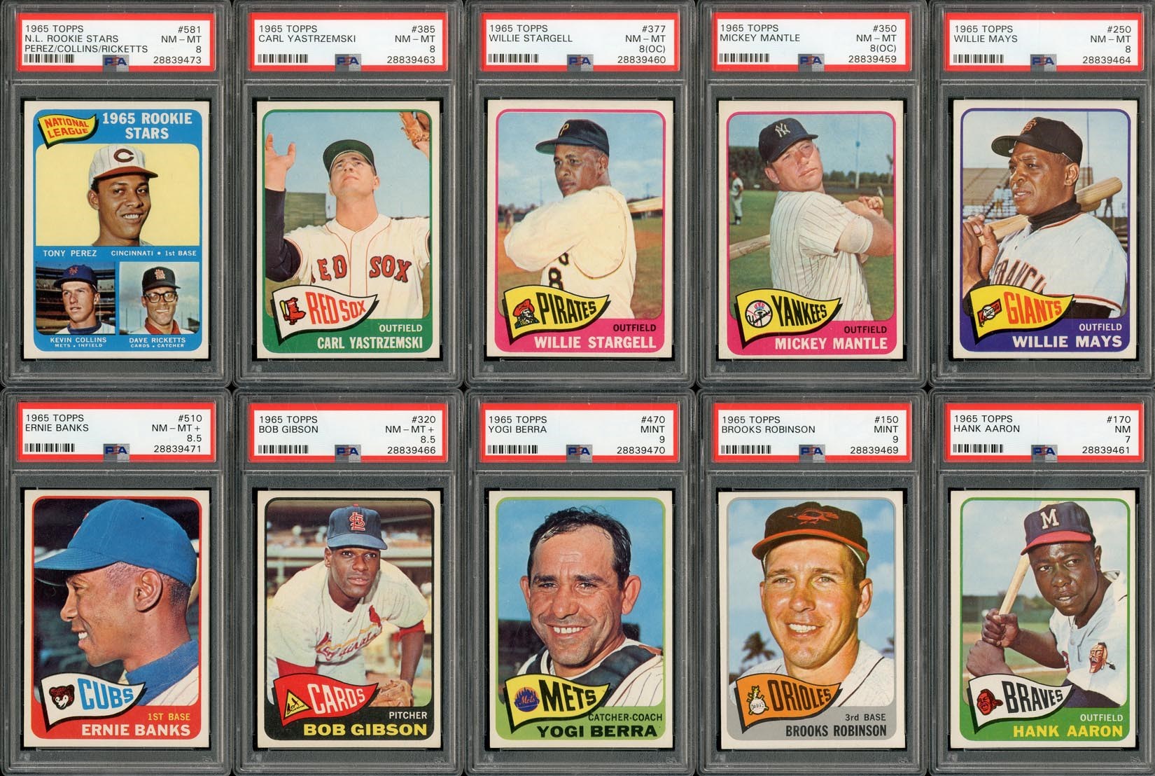 - 1965 Topps Complete Set of 598 Cards with 14 PSA Graded