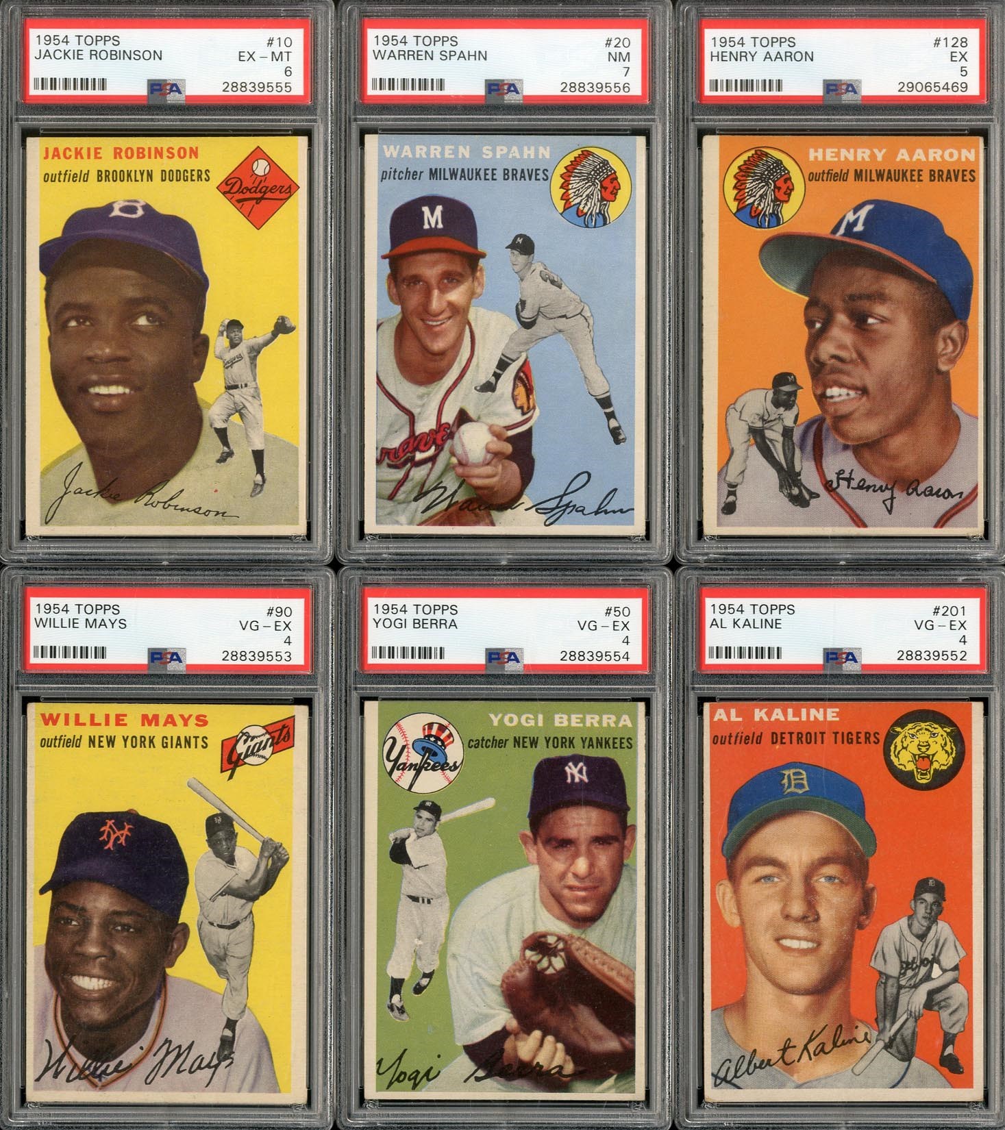 Baseball and Trading Cards - 1954 Topps Partial Set of 226/250 Cards with PSA Graded