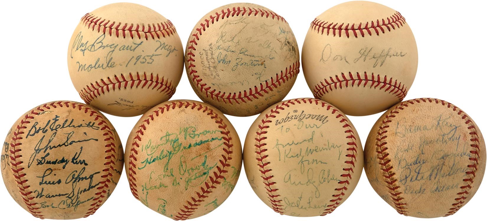 Baseball Autographs - Interesting 1940s-50s Team & Single-Signed Baseball Collection (All JSA)