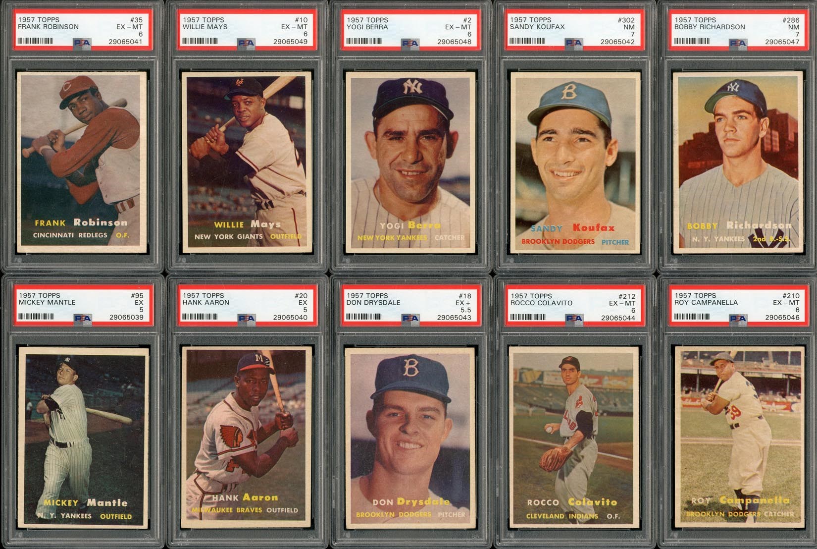 - 1957 Topps Complete Set of 407 Cards with 13 PSA Graded Cards