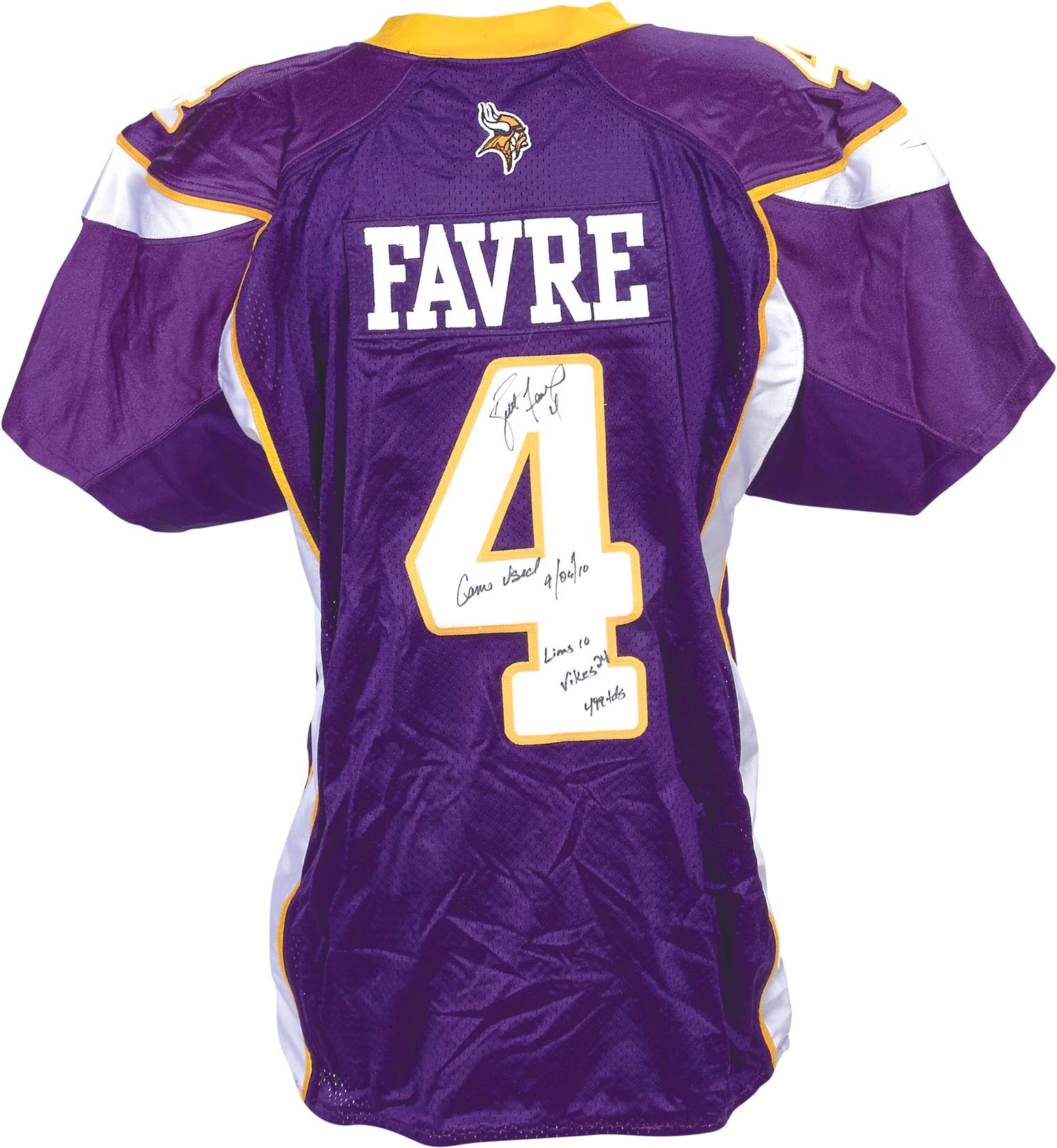 - 2010 Brett Favre Minnesota Vikings 499th Touchdown Game Worn Jersey (Photo-Matched, Favre LOA)