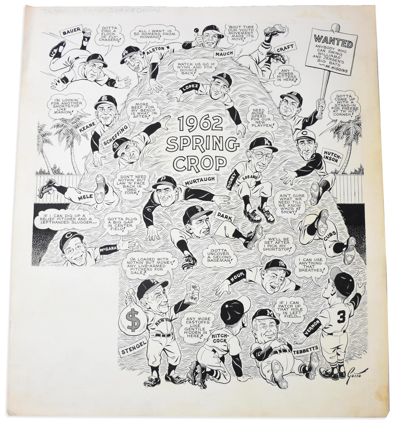 - “1962 Spring Crop” Sporting News Original Art by Ray Gotto