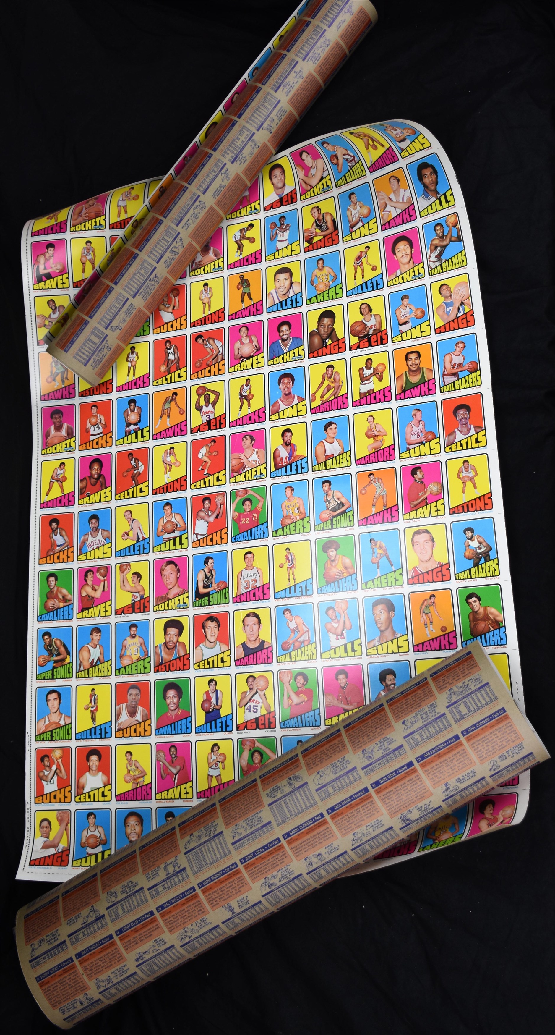 Basketball Cards - 1972 Topps Basketball Trio of First Series Uncut Sheets