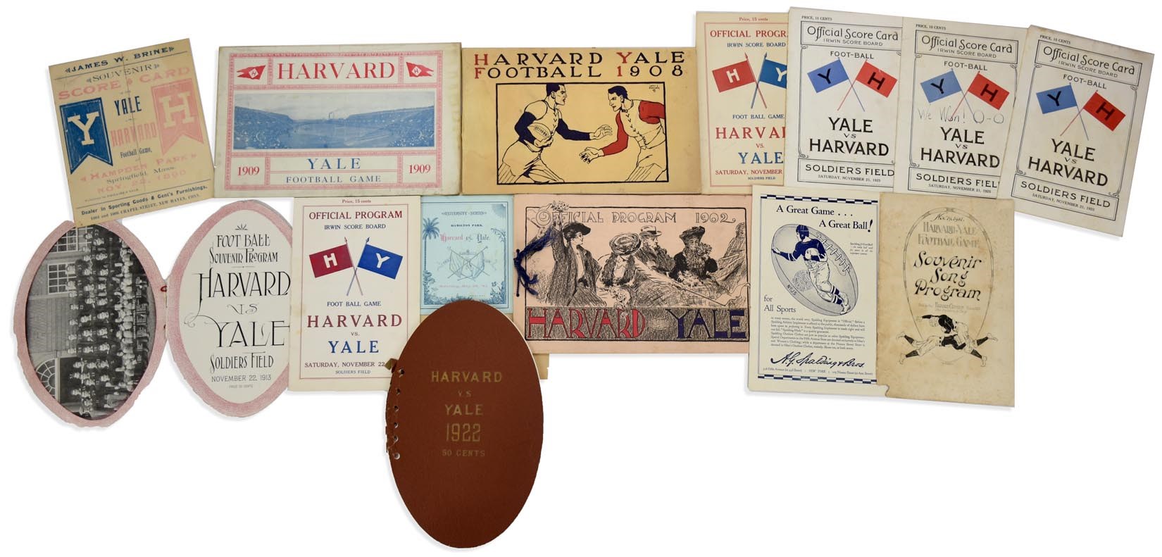 - 1881-1946 Harvard vs. Yale Football Program Collection (25+)