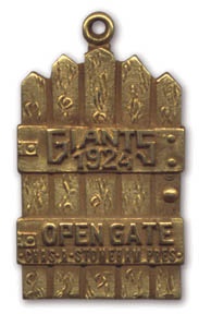 - 1924 Kenesaw Mountain Landis New York Giants Gold Pass (1.5x.75")