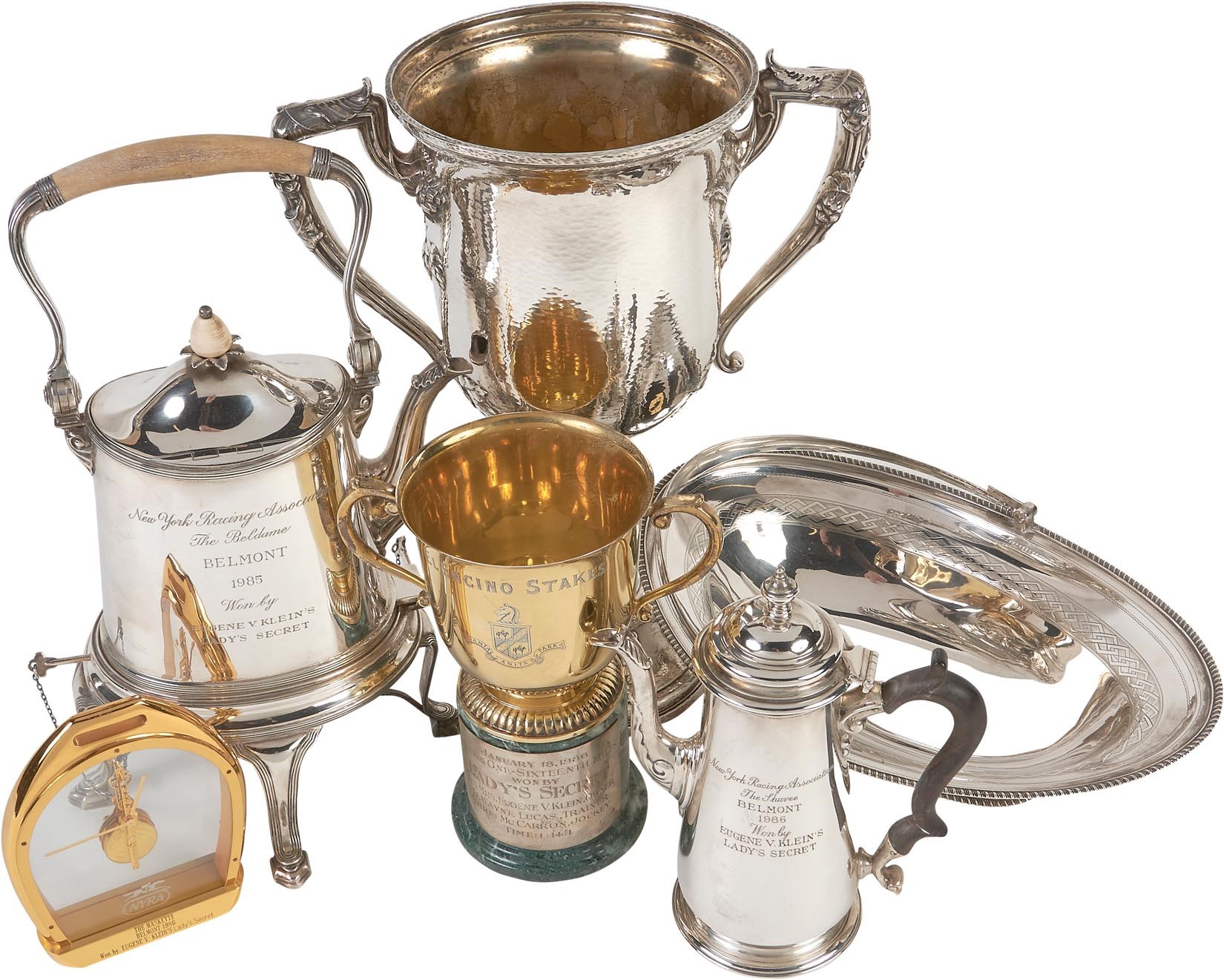 - Collection of Race Trophies from 1986 Horse of the Year, Lady's Secret, awarded to her Owner, Eugene Klein (7)