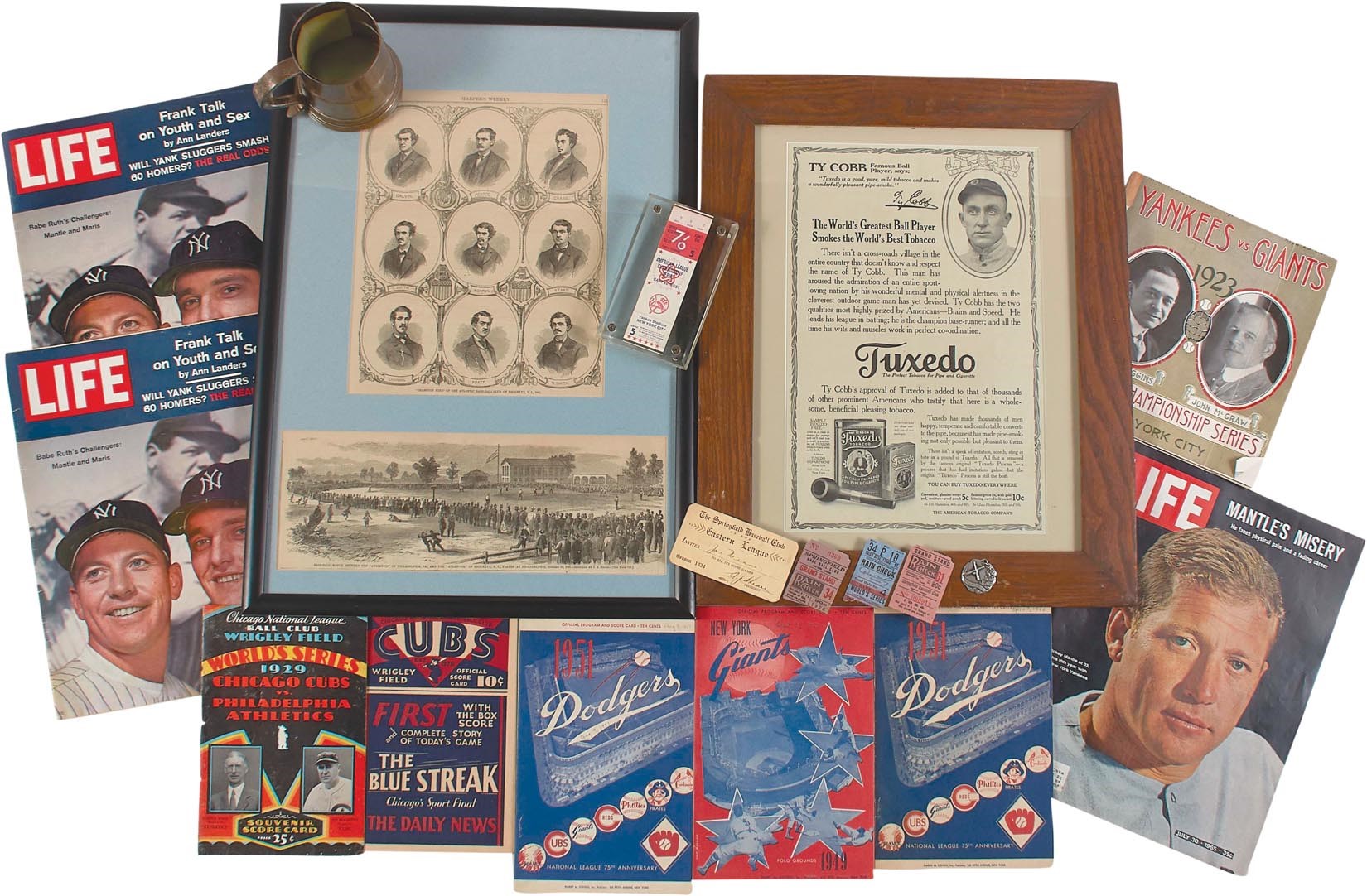 Baseball Autographs - Baseball Collection w/Awards, Early World Series Programs & Tickets (75+)