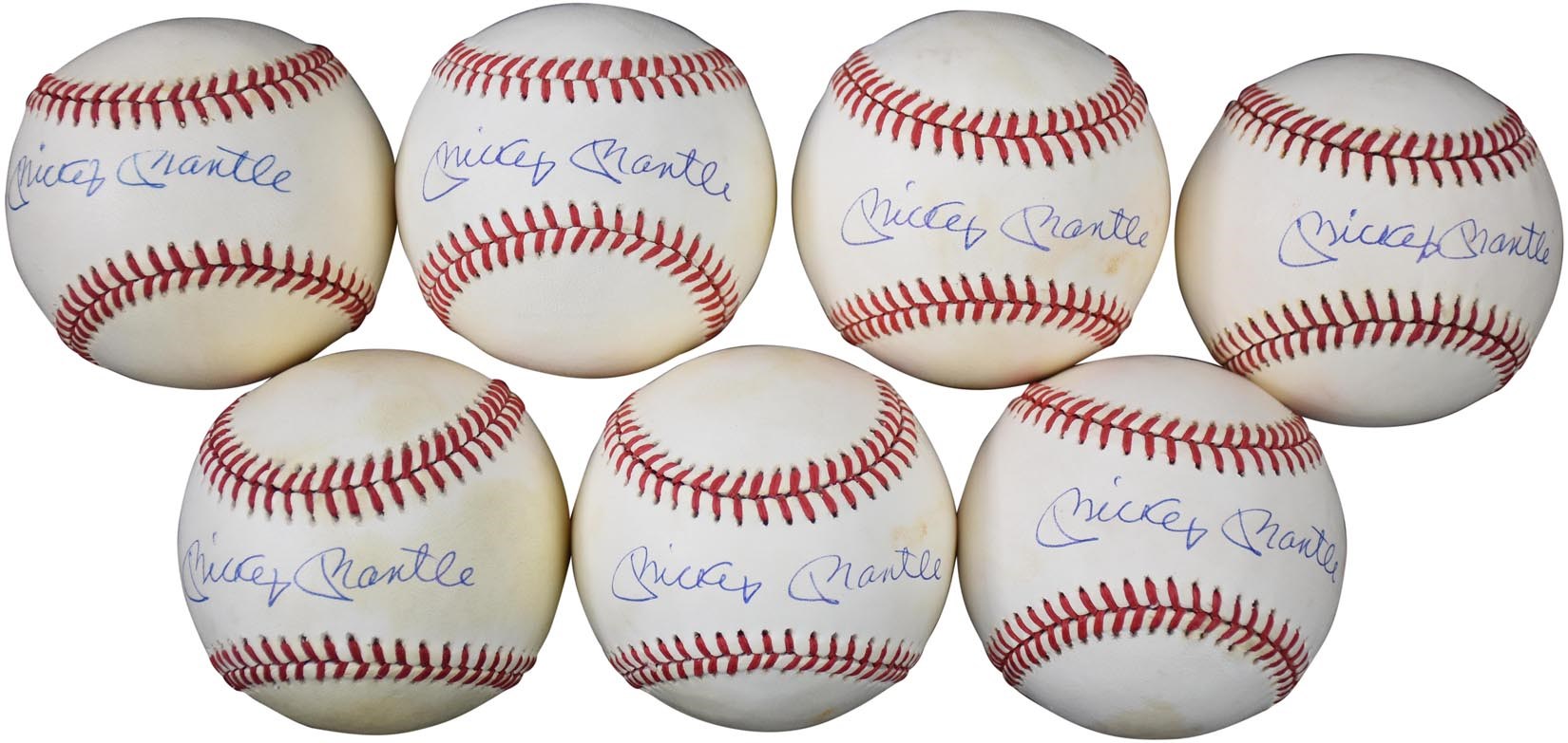 Mantle and Maris - "7" Mickey Mantle Single Signed Baseballs (All PSA)